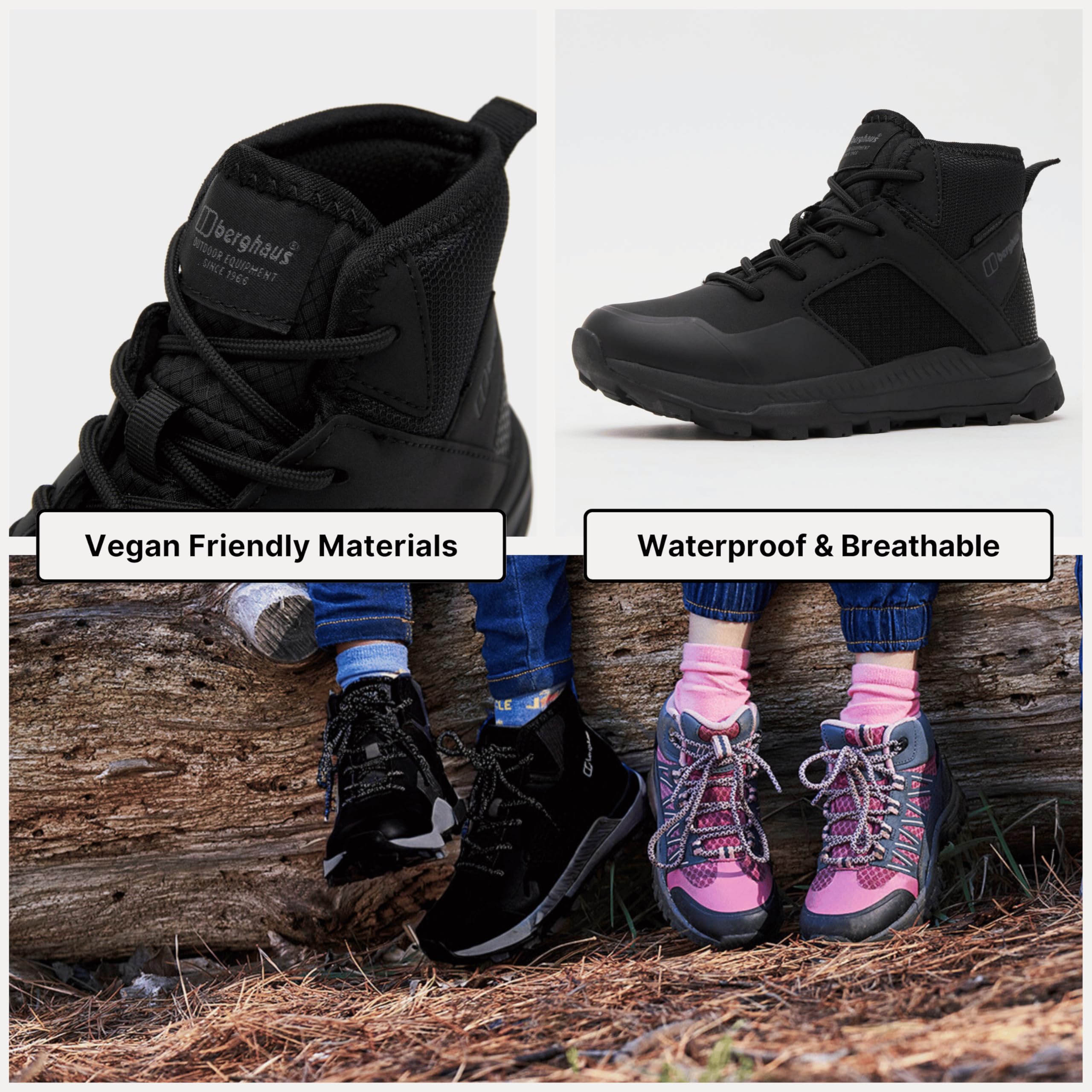Berghaus Kids’ Galactic Mid Walking Boot - Waterproof, Breathable & Lightweight Hiking Shoes for Boys & Girls | High Traction Sole, Vegan Friendly | Perfect for Outdoor Adventures, Hiking & Trekking