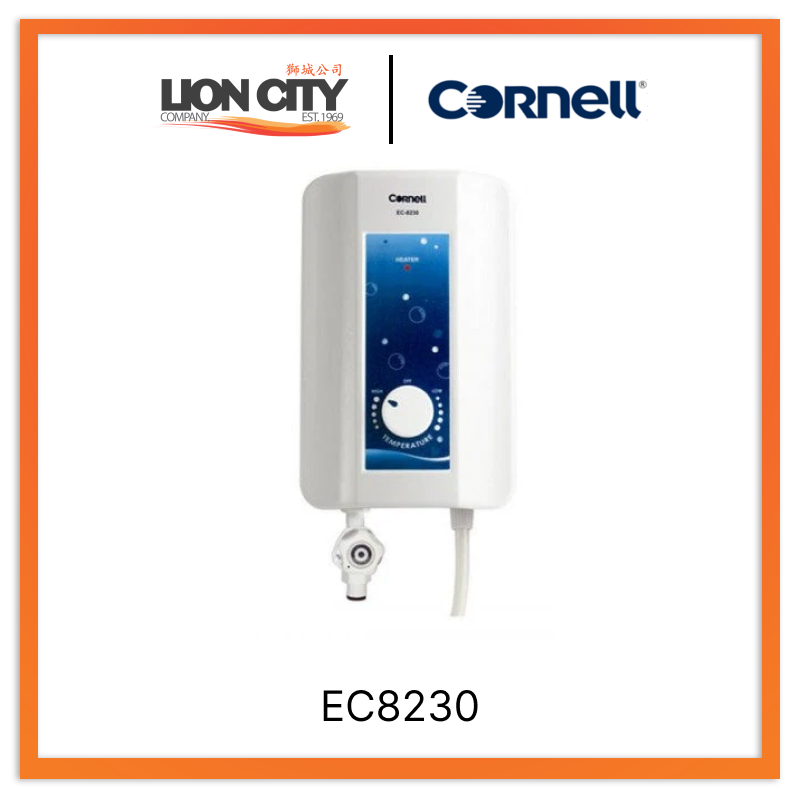 Cornell EC8230 Instant Water Heater - Tankless Electric Hot Water Heater for Kitchen, Bathroom & RV - Fast Heating, Energy Efficient, Compact Design