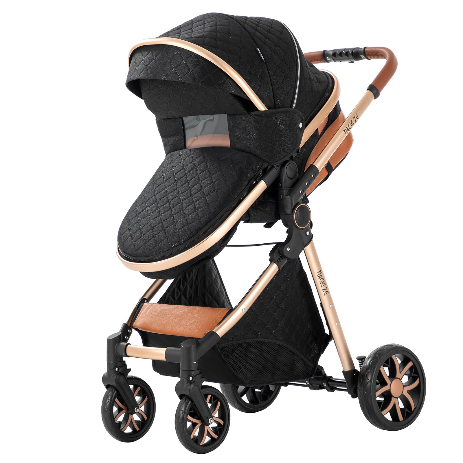 2 in 1 Convertible Baby Stroller with Bassinet - Reversible Standard Pram, Portable Foldable Pushchair & Infant Buggy for Newborn to Toddler | Perfect for Travel, Shopping & Outdoor Walks (2USV9-BG)