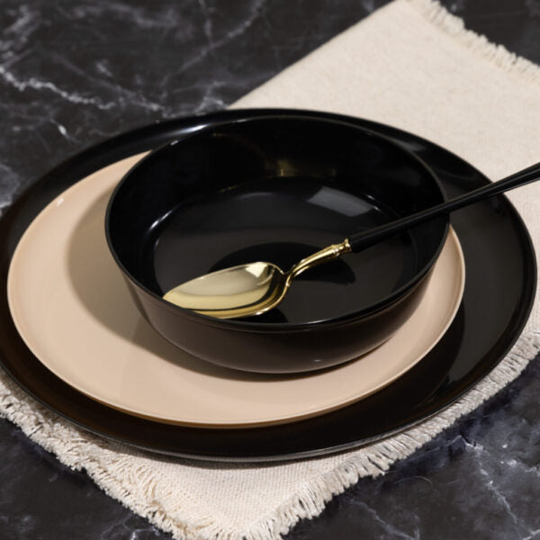 16 oz. Black Round Premium Plastic Soup Bowls - Set of 10 | Durable & Stylish for Restaurants, Catering, Parties & Home Use