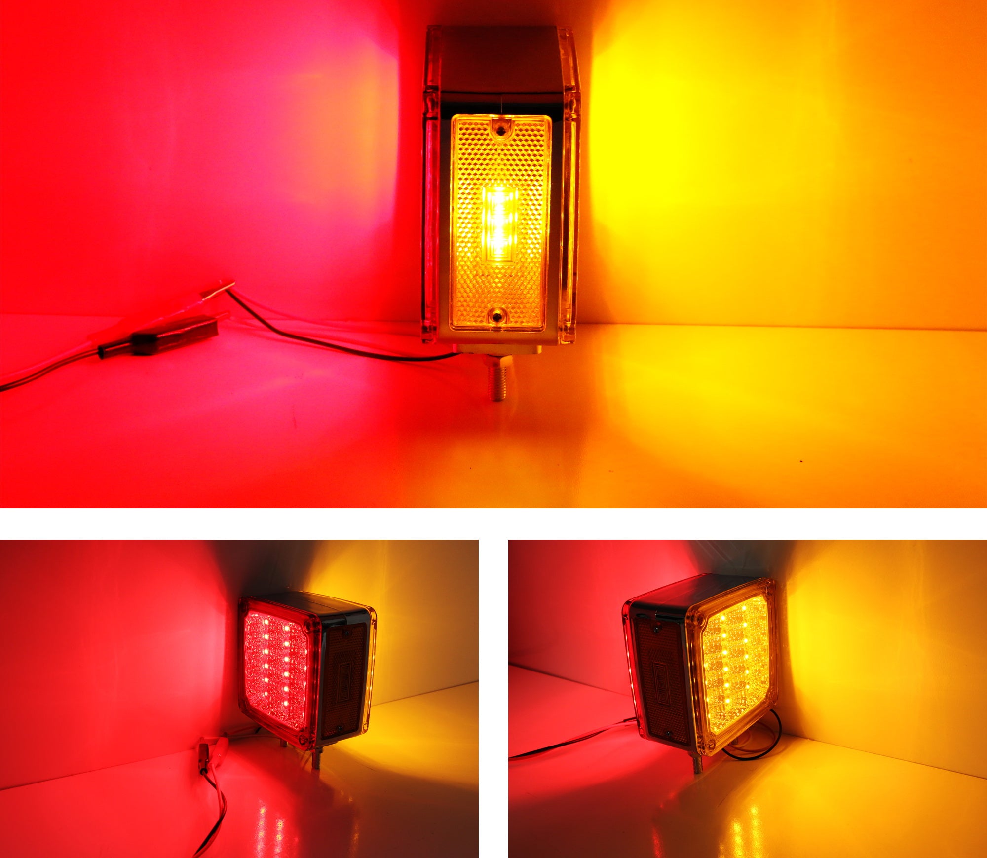 Double Faced LED Pedestal Truck & Trailer Lights - Amber/Red Turn Signals & Side Markers - Waterproof for Heavy Duty Vehicles, Semi Trucks & Trailers