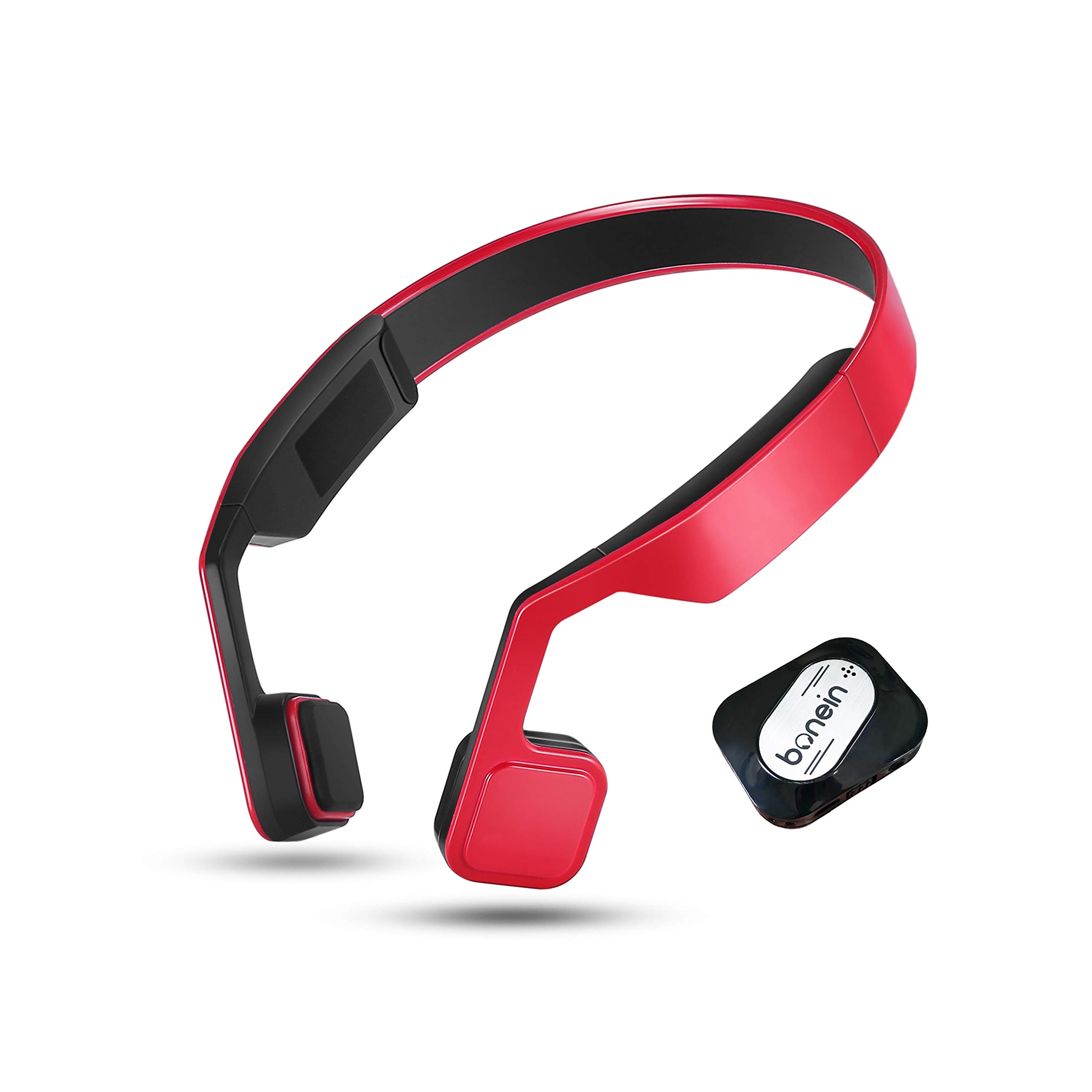 Wireless TV Headphones for Seniors with Hearing Loss - Bone Conduction Hearing Aid Headset for Elderly, Assistive Listening Device & Sound Amplifier (Red) - Perfect for Watching TV, Movies, and Enhancing Audio Clarity at Home
