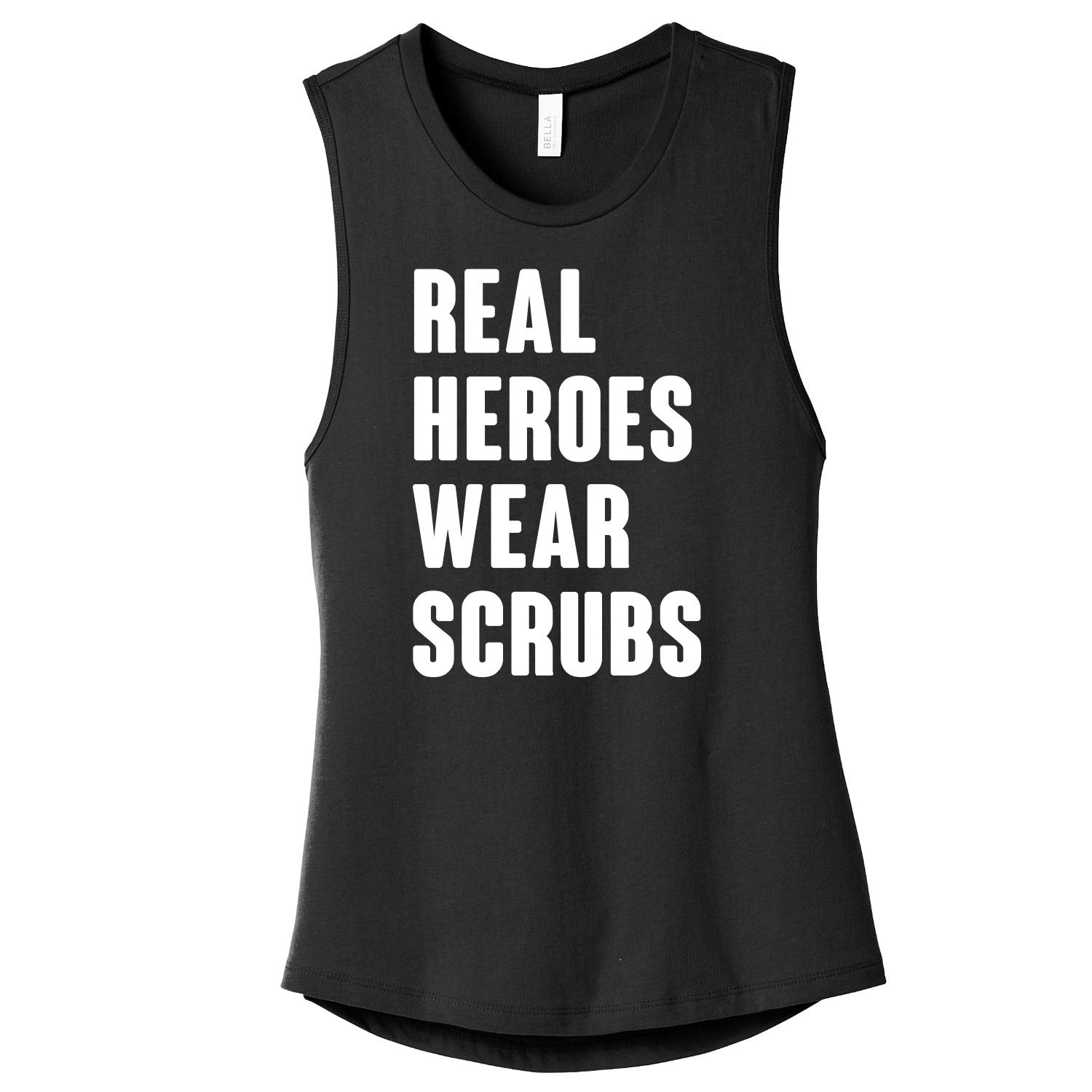 Real Heroes Wear Scrubs - Sleeveless Muscle Tank Top for Doctors & Nurses - Comfortable Workout & Casual Wear for Medical Professionals