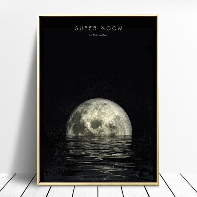 Moon Phases Canvas Posters - Lunar Cycle Wall Art Decor for Home, Office & Classroom - Perfect for Astronomy Lovers & Space Themed Rooms