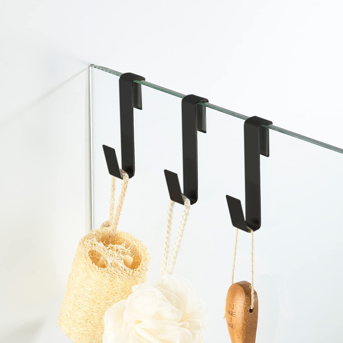 Stainless Steel Towel Hooks 3-Pack for Shower & Bathroom - Matte Black