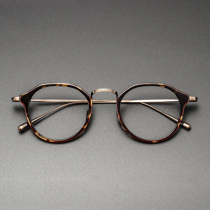 Black Titanium Acetate Full Rim Flat Top Oval Eyeglasses for Men - Stylish & Durable Frame (Model 4213) | Perfect for Work, Reading & Everyday Fashion