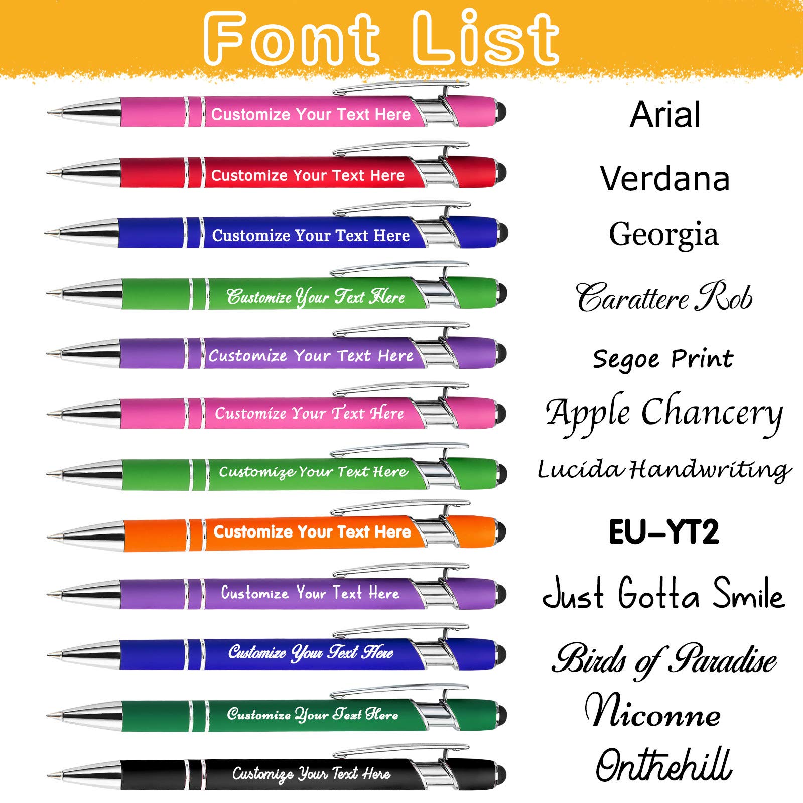 504 Pcs Custom Engraved Metal Pens with Stylus - Personalized Name/Logo Ballpoint Pens for Business & Office (Black Ink, Click Action) - Perfect for Corporate Gifts, Promotions & Branding Events