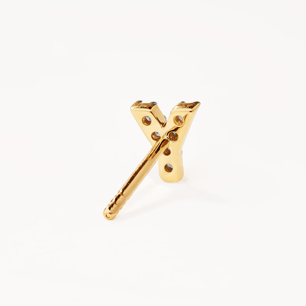 10k Gold Diamond Letter Y Single Stud Earrings for Women - Perfect for Gifts, Birthdays, and Everyday Elegance
