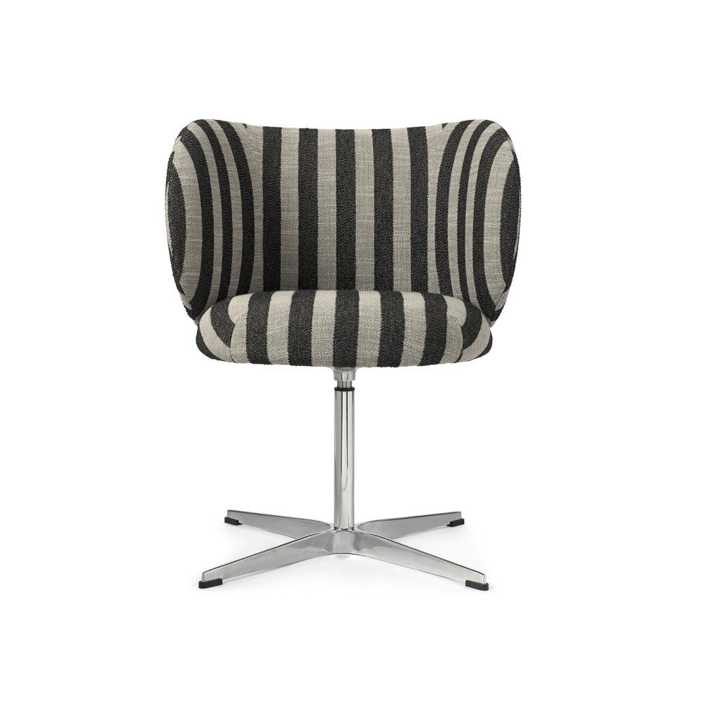 FERM LIVING Rico Swivel Dining Chair - Modern Louisiana Design in Sand/Black - Perfect for Kitchen, Dining Room & Home Office