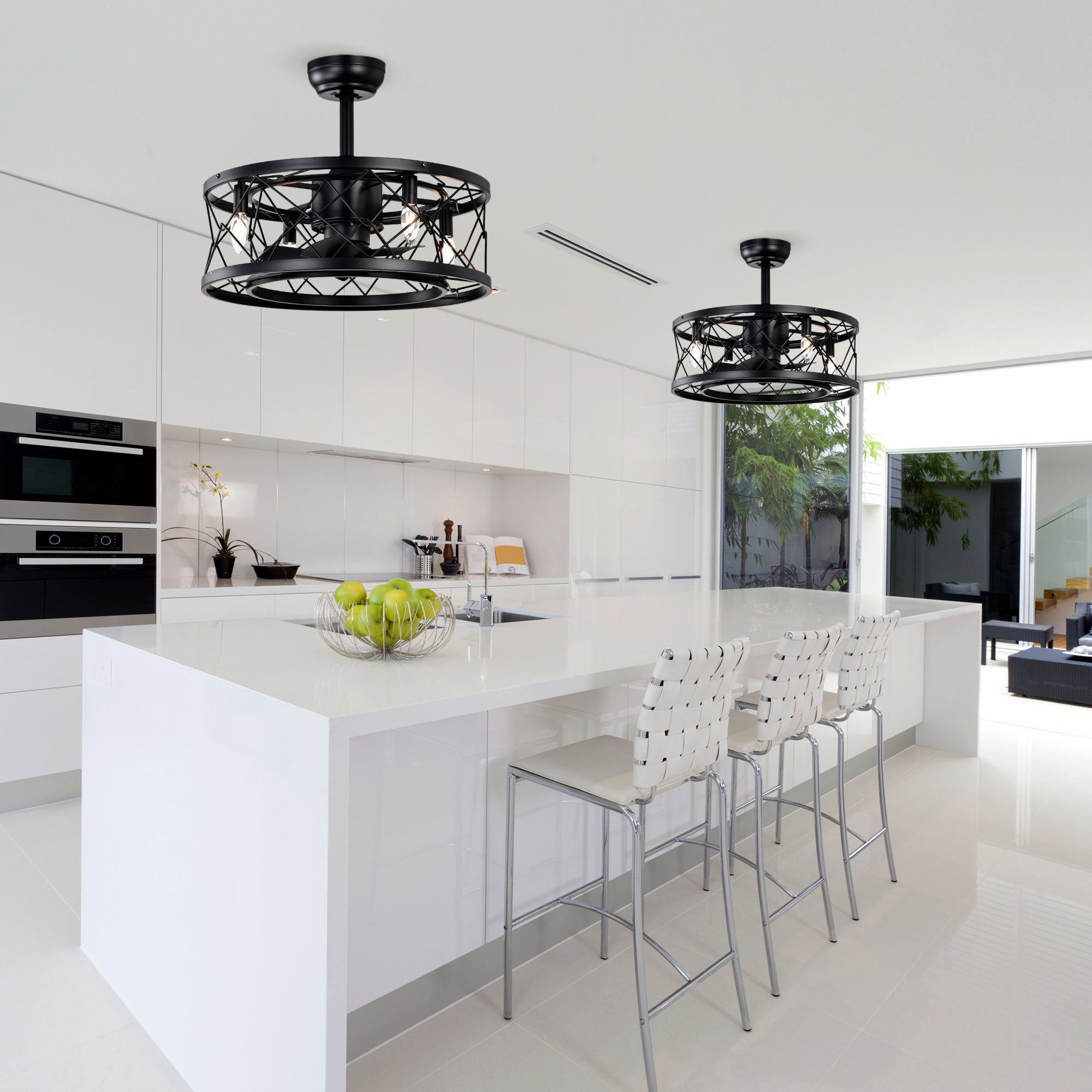 Quiet AC Motor Ceiling Fan - Low Noise, Small Modern Enclosed Reversible Design for Farmhouse, Bedroom & Living Room | Perfect for Home Cooling and Air Circulation