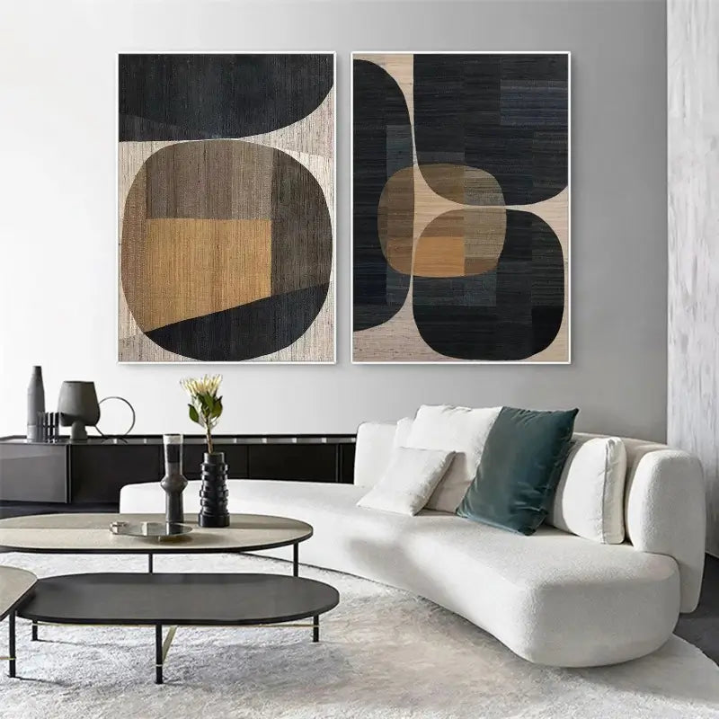 Abstract Tranquility Set of 2 Modern Canvas Wall Art - Minimalist Home Decor for Living Room, Bedroom & Office #WS017