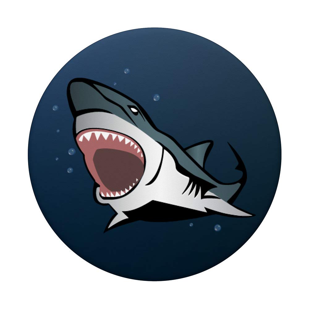 Shark Graphic PopSockets PopGrip: Swappable Phone Stand & Grip for Phones & Tablets, Ocean Cool Design for Everyday Use & Travel