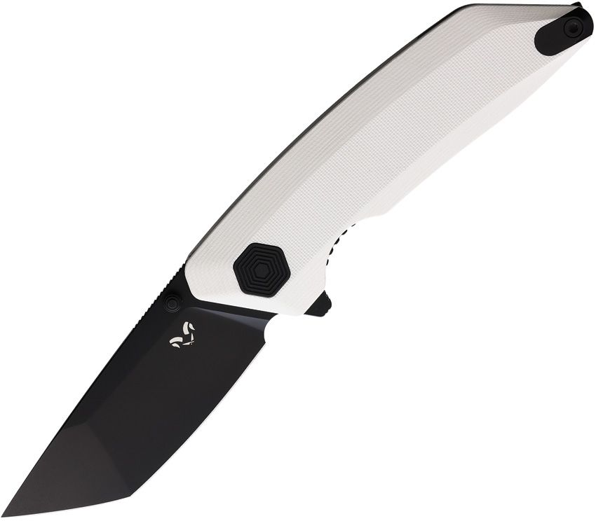 Damned Designs Chimera Folding Knife - Storm Trooper White & Black Tactical EDC Pocket Knife for Outdoor Camping, Hiking & Survival Gear