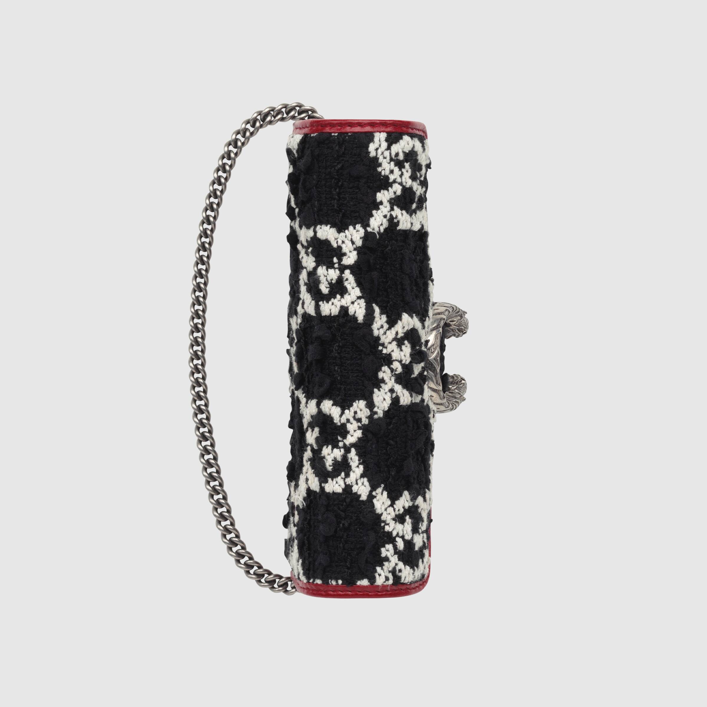 Gucci Dionysus Super Mini Bag - Black Tweed Crossbody Purse for Women | Luxury Designer Handbag for Evening Parties, Date Night & Special Occasions