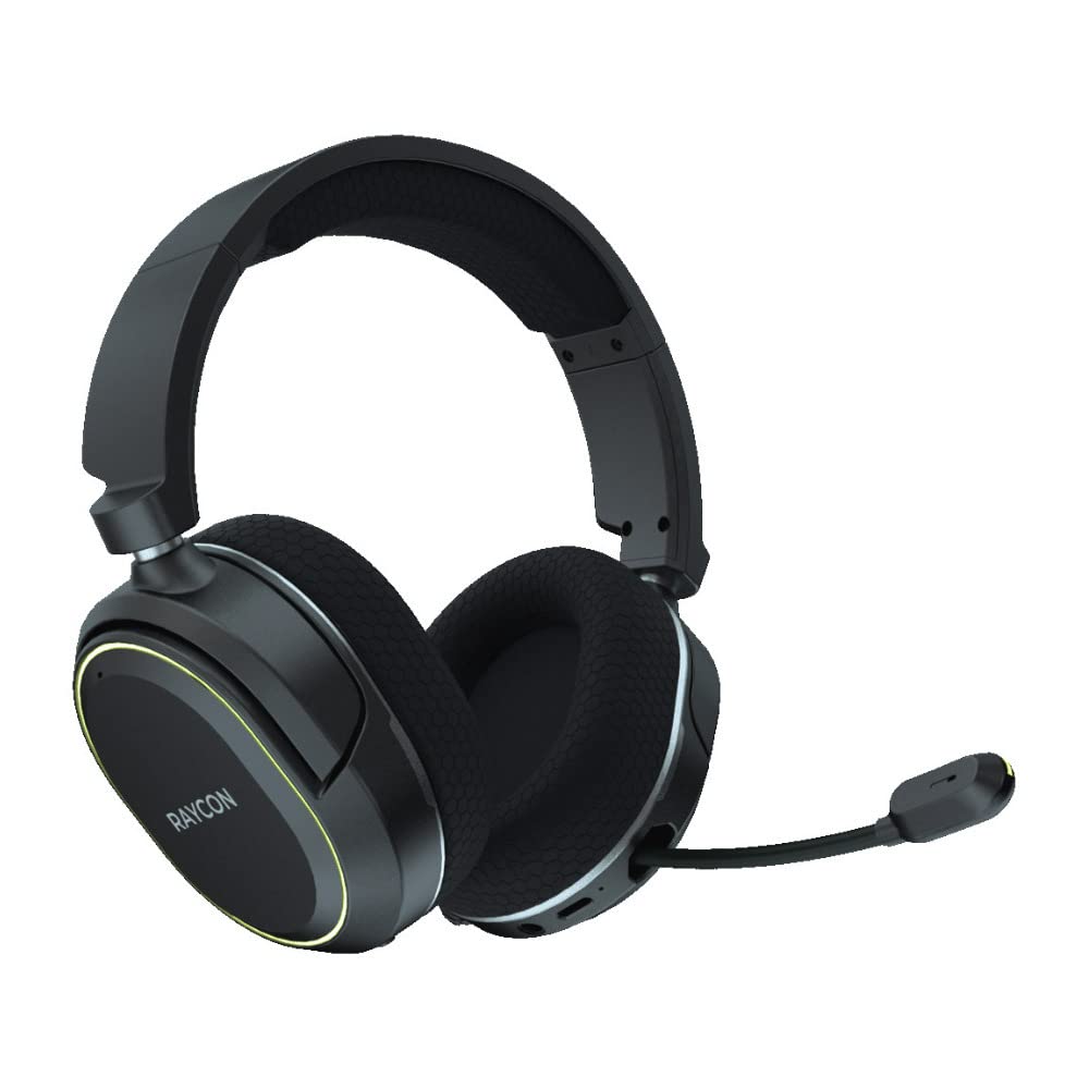 Raycon Wireless Gaming Headphones with Retractable HD Mic - 45ms Ultra-Low Latency, 26H Battery, Bluetooth 5.0 (Deep Space Black) - Perfect for PC, PS5, Xbox & Mobile Gaming