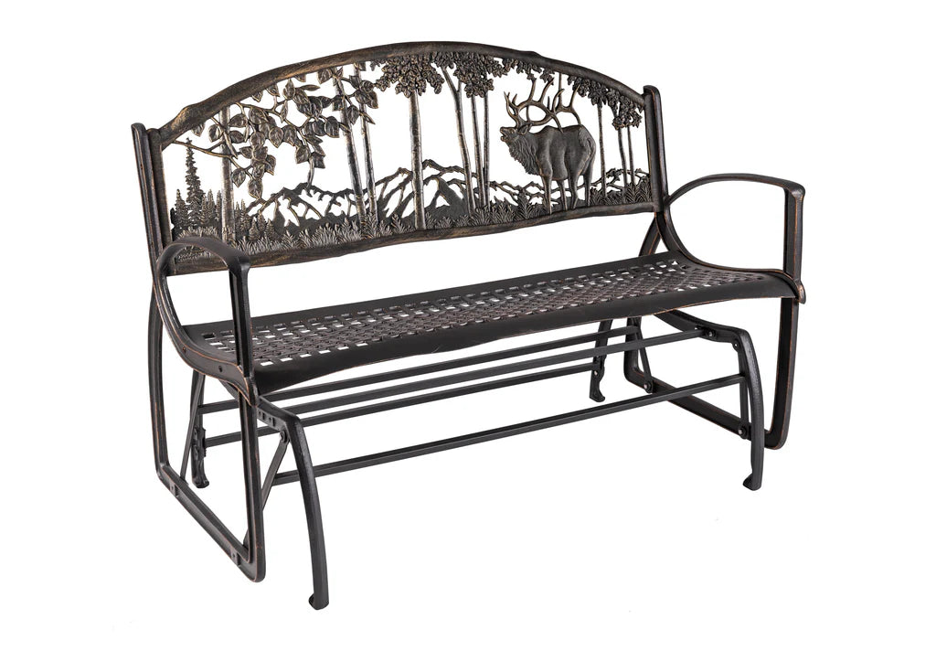 Premium Outdoor Elk Glider Bench - Heavy Duty All-Weather Patio Swing with Smooth Rocking Motion | Perfect for Backyard, Garden, Porch & Deck Relaxation