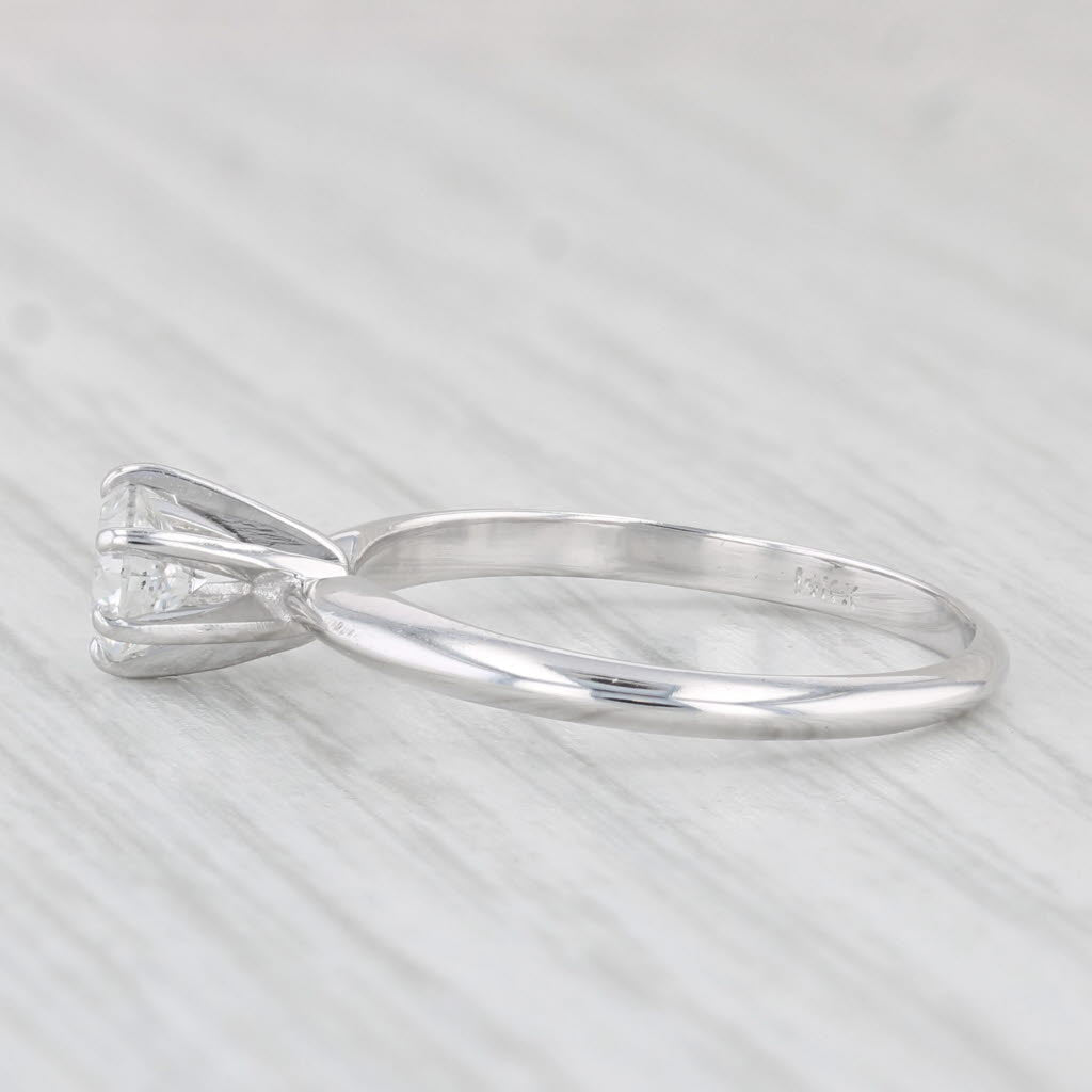 0.46ct Round Diamond Solitaire Engagement Ring 14k White Gold Size 7.25 - Perfect for Proposals, Anniversaries & Wedding Bands