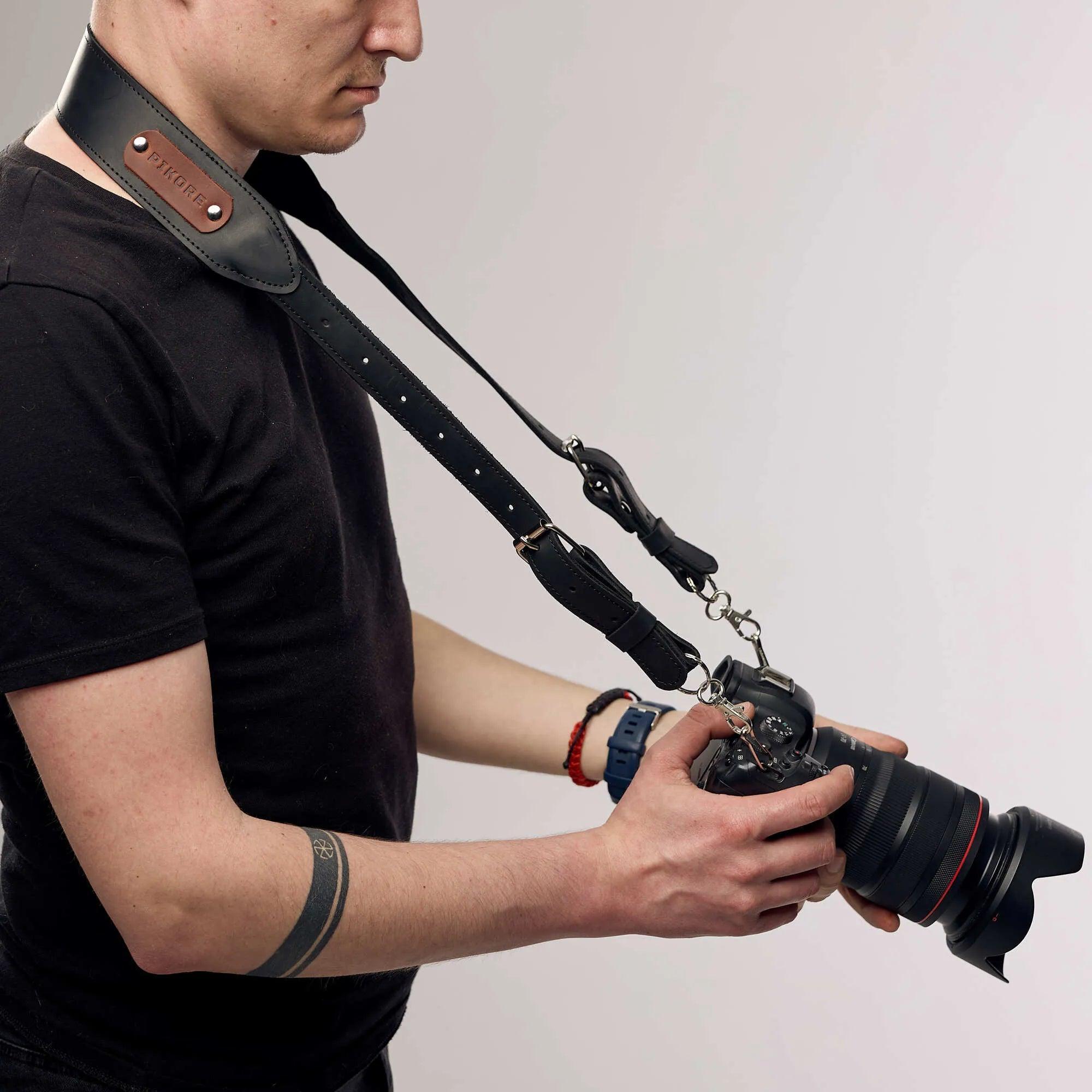 Premium Genuine Leather Camera Strap - Adjustable & Comfortable Neck Strap for DSLR/Mirrorless Cameras - Perfect for Travel, Photography & Everyday Use