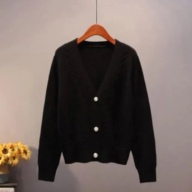 Women's V-Neck Cardigan Sweater - Soft & Stylish Knit Pullover for Casual Wear, Office & Layering