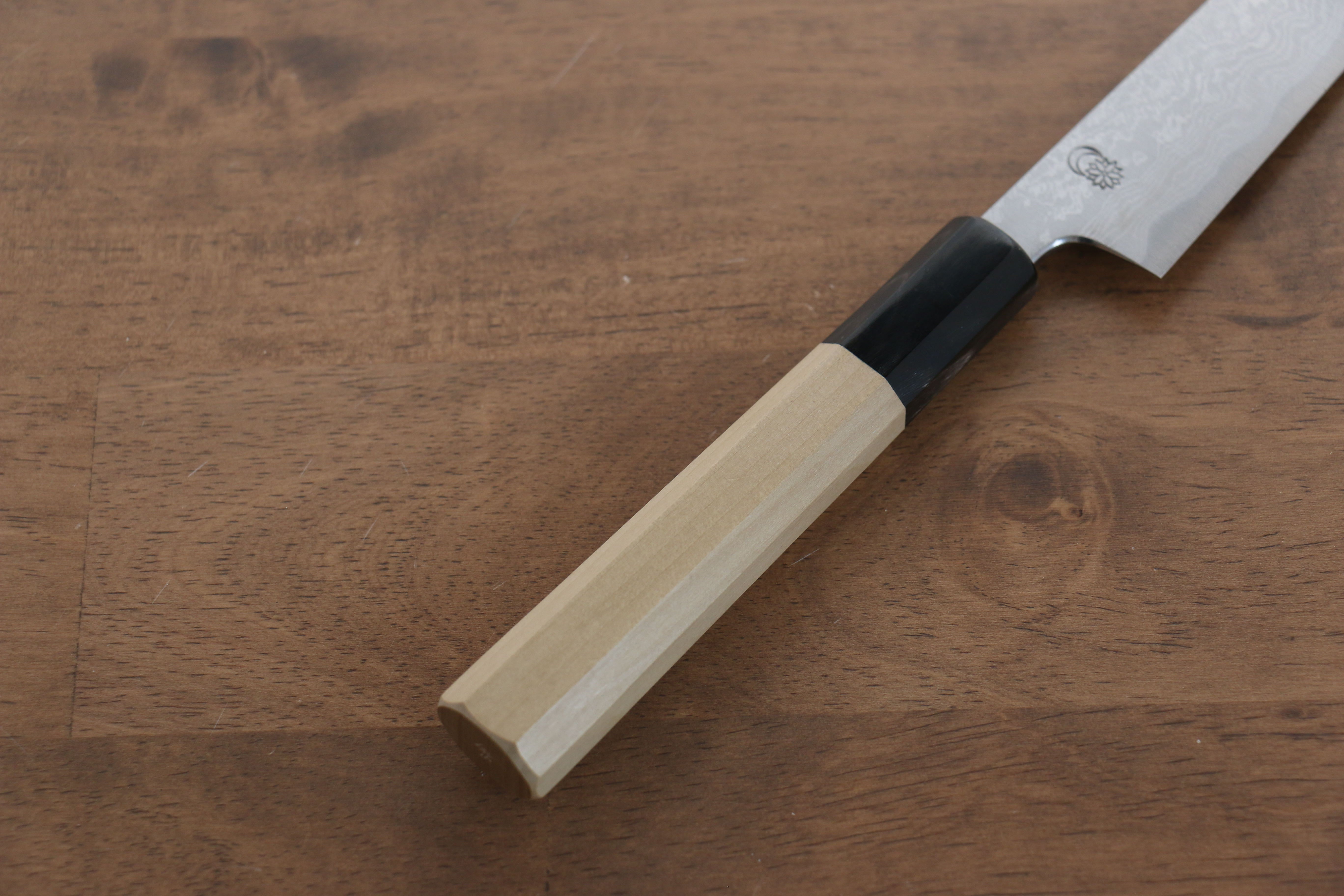 Premium Kikuzuki Blue Steel No.1 Damascus Petty Knife 150mm - Japanese Kitchen Utility Knife with Magnolia Wood Handle - Perfect for Slicing, Dicing & Precision Cutting in Professional & Home Kitchens