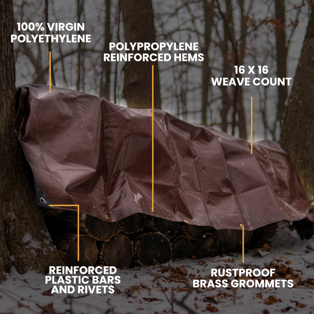 12' x 25' Super Heavy Duty Poly Tarp - Waterproof, UV Resistant, Reinforced Grommets for Camping, Construction, Roof Protection & Outdoor Use