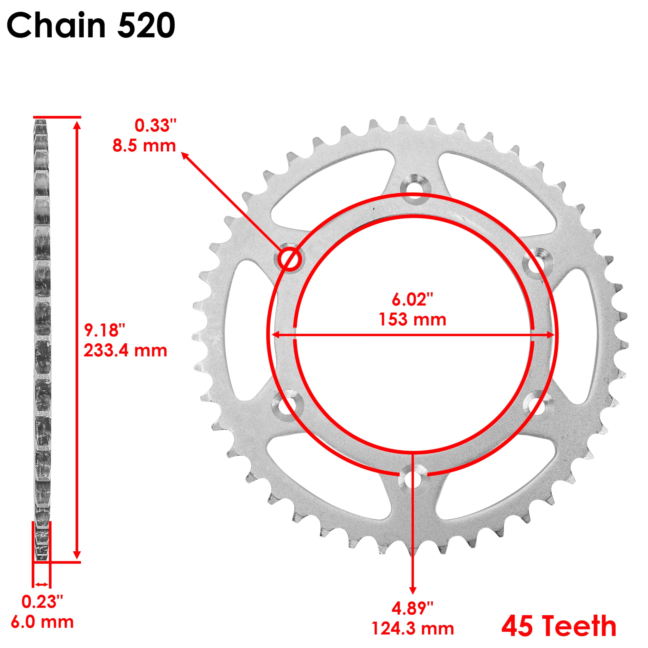 Caltric Front & Rear Sprockets Kit for Honda XR400R XR-400R 400R (1996-2004) - Durable Motorcycle Drive Sprockets for Off-Road & Trail Riding Adventures