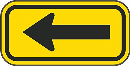 Black & Yellow Aluminum Traffic Arrow Sign - 12
