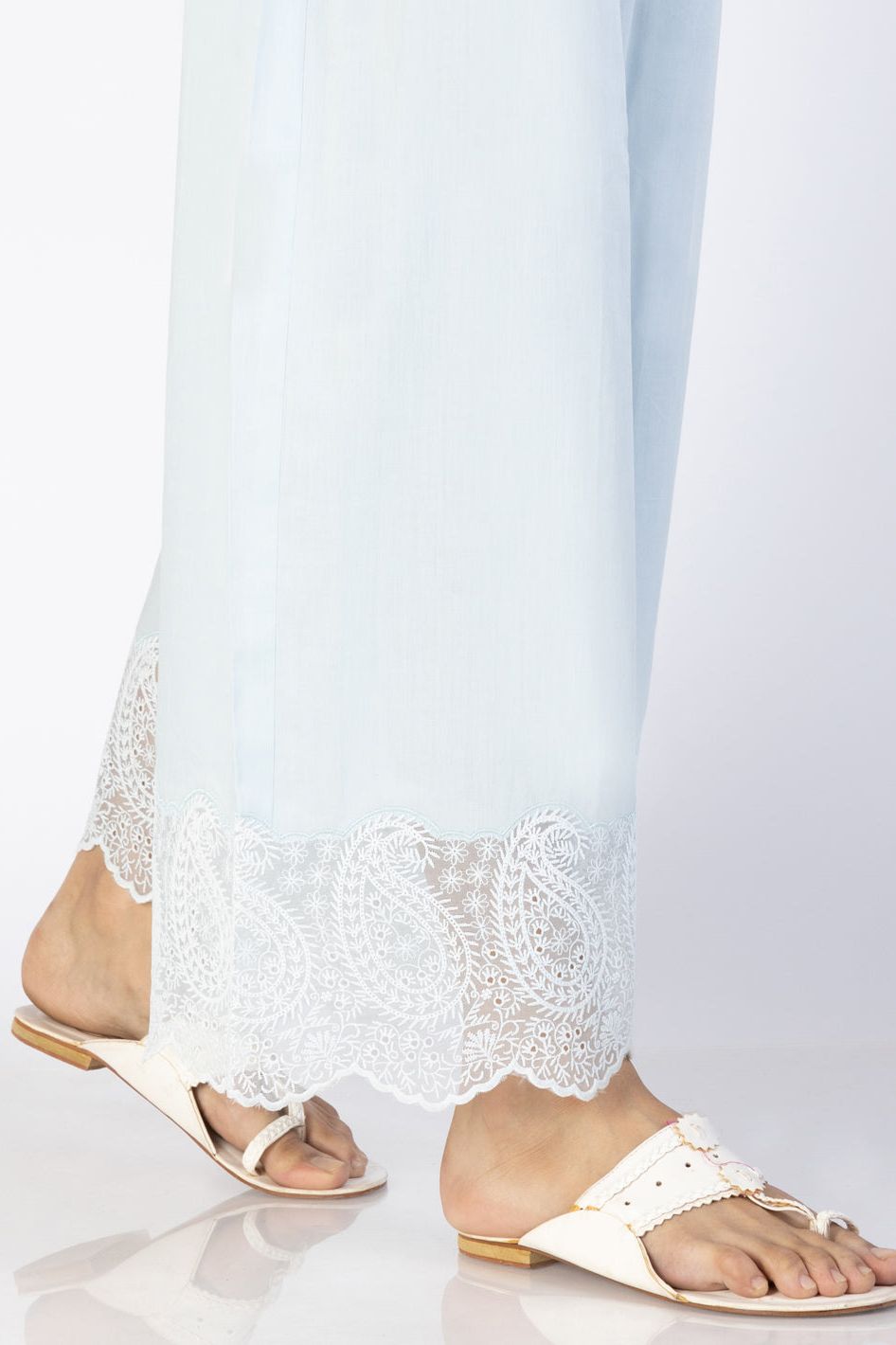 Sky Blue Cambric Trousers for Women - Comfortable & Stylish Pants for Office, Casual Wear & Travel