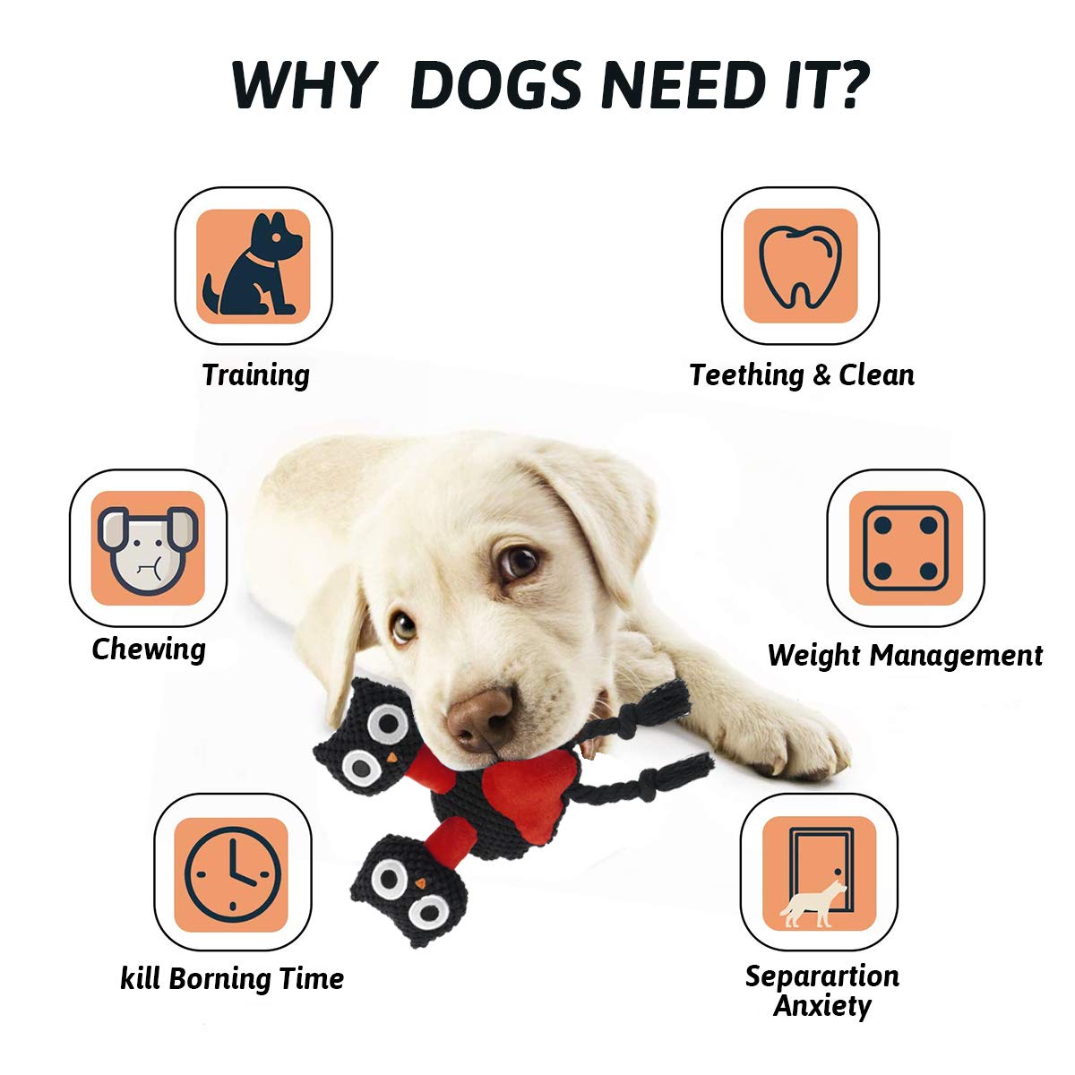 Soft Plush Squeaky Dog Toys - Interactive Chew Toys for Puppies, Small, Medium & Large Dogs | Natural Material for Teeth Cleaning & Anxiety Relief | Perfect for Playtime, Training & Crate Comfort