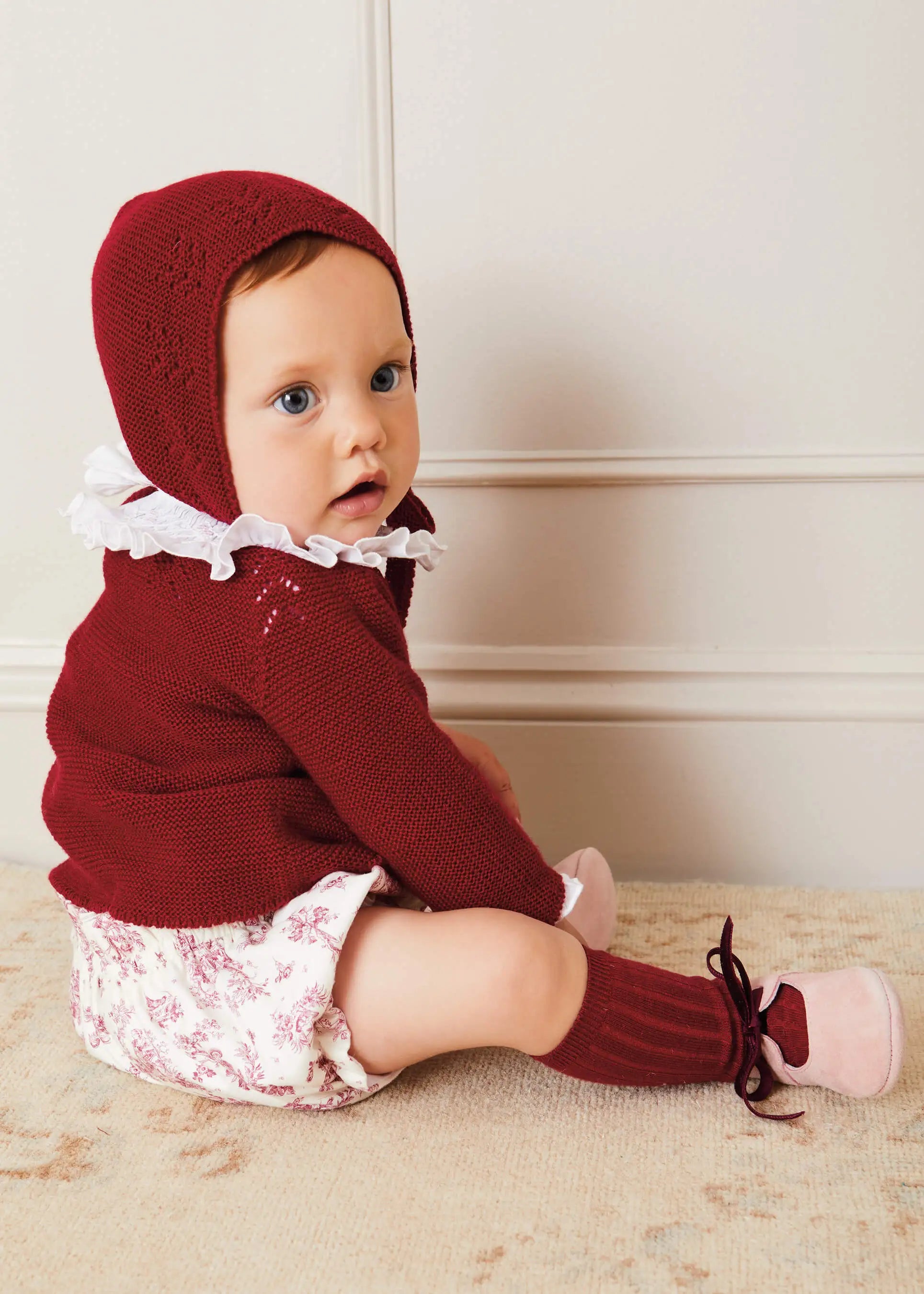 Burgundy Ribbed Knee High Socks for Kids (0-10 Years) - Warm Winter Socks for School, Play & Outdoor Activities