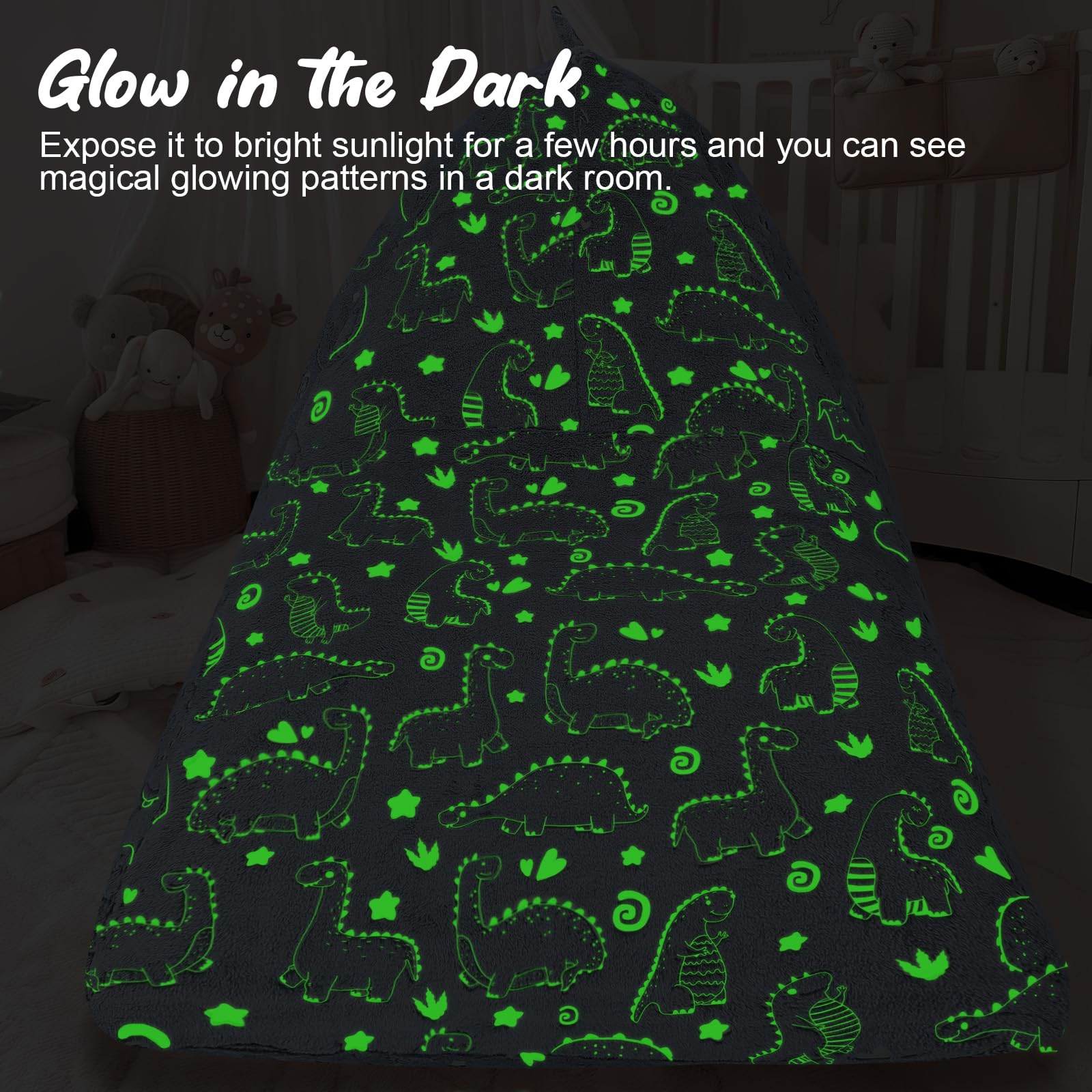 COMAX Dinosaur Bean Bag Chair for Kids 8-12 - Large Plush Beanbag Chair with Filler, Soft Toddler Lounge Chair for Boys & Girls - Glow in The Dark Dinosaur Floor Seating for Bedroom, Playroom & Game Room