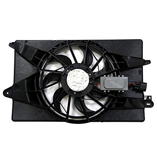 RAREELECTRICAL New Engine Cooling Fan Replacement for Jeep Cherokee 2014-2017 - Compatible with Part Numbers 68197298AB, 68205996AB, 68205996AC, CH3115179, CH3115180 - Perfect for Overheating Prevention & Off-Road Adventures