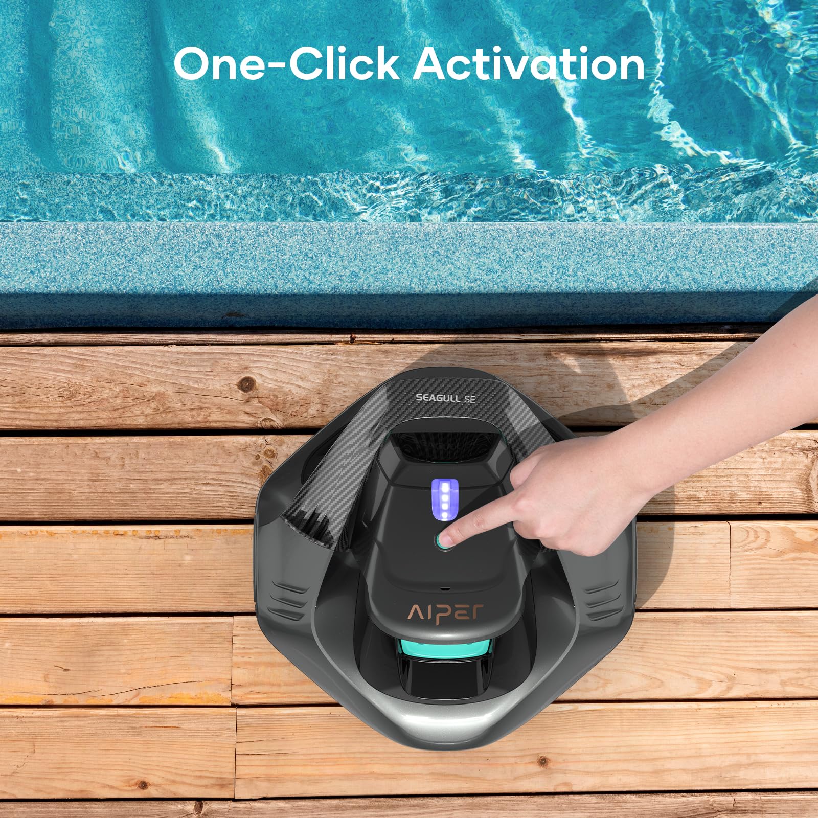 AIPER Cordless Robotic Pool Cleaner for Above-Ground Flat Pools - 90 Min Runtime, Self-Parking Tech, Lightweight Design | Perfect for Weekly Pool Maintenance & Quick Cleaning