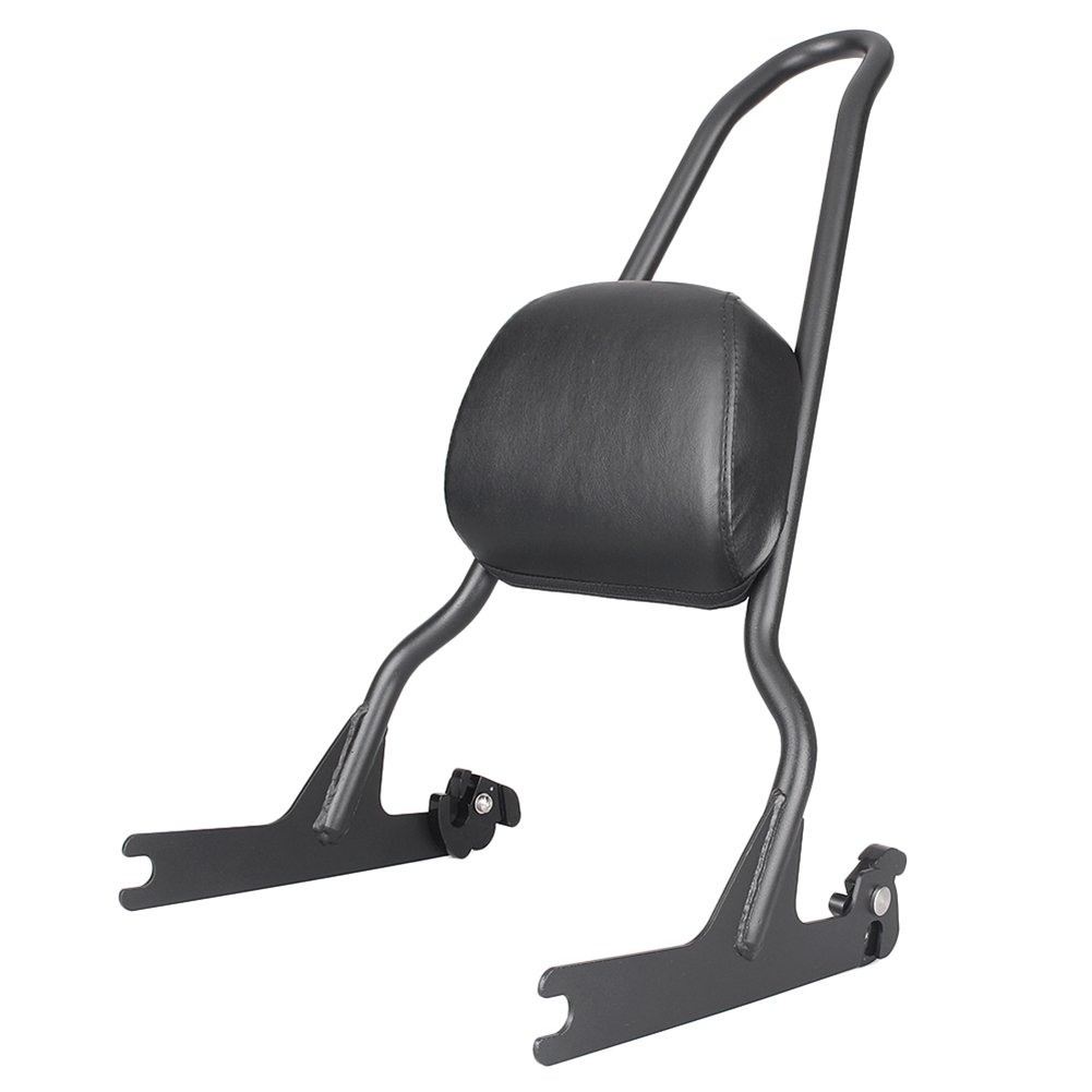 Premium Sissy Bar Backrest Pad for Harley Softail Models (2006-2018) & Fat Boy/Fat Boy Lo (2007-2018) - Comfortable Passenger Seat Cushion - Black - Perfect for Long Rides & Touring