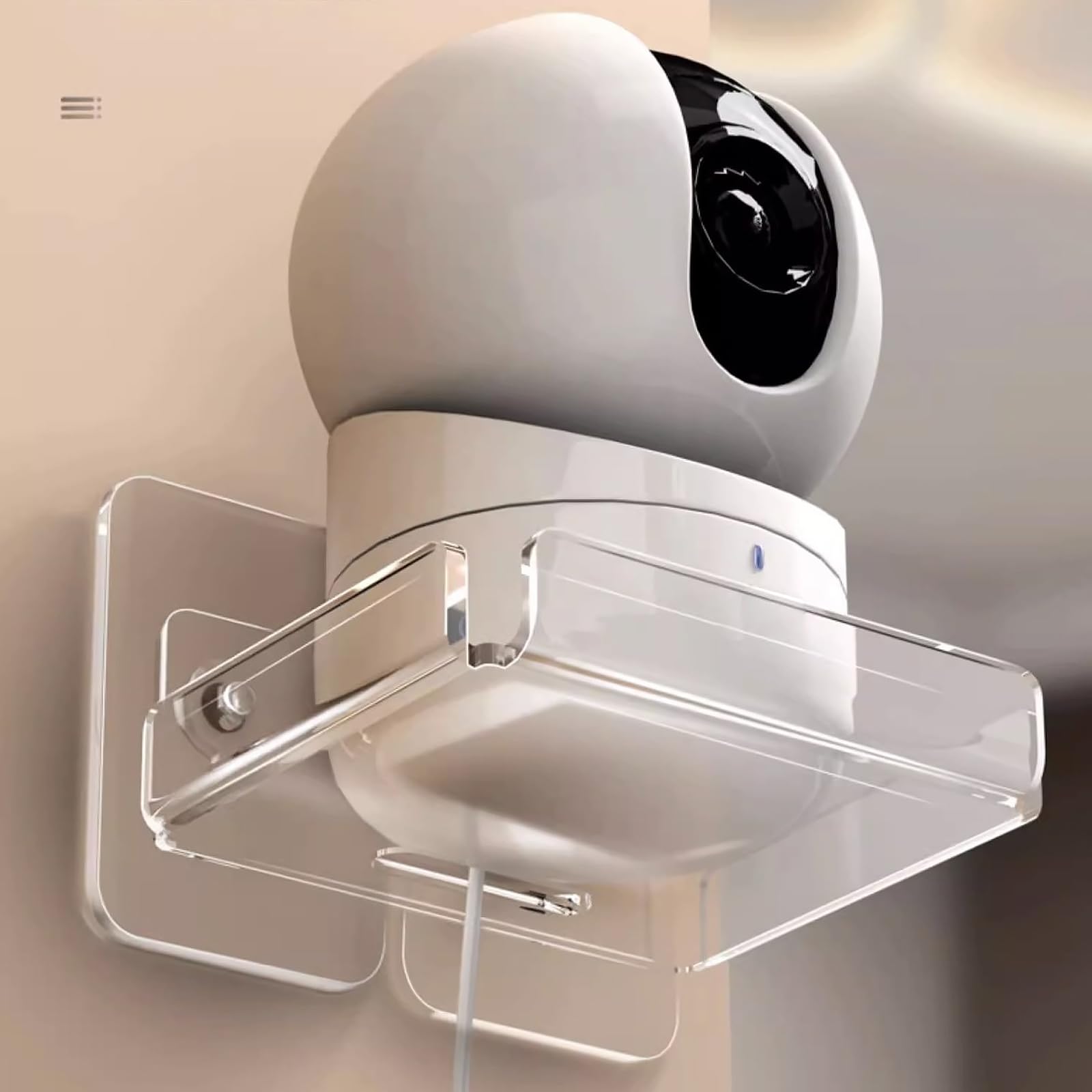 2 Pack No Drill Wall Mount Shelf for Security Cameras - Floating Bracket for Nest, Blink & Indoor Cams - Pet Monitor & Speaker Holder - Damage-Free Installation for Home & Office Surveillance