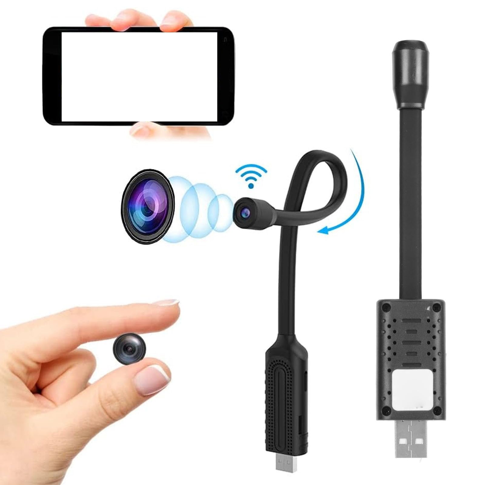 WiFi Spy Camera - 1080p HD Hidden Security Camera with Night Vision & Motion Detection, Wireless Mini Nanny Cam for Home, Pet Monitoring | Indoor Surveillance, Baby Monitor, Office Security