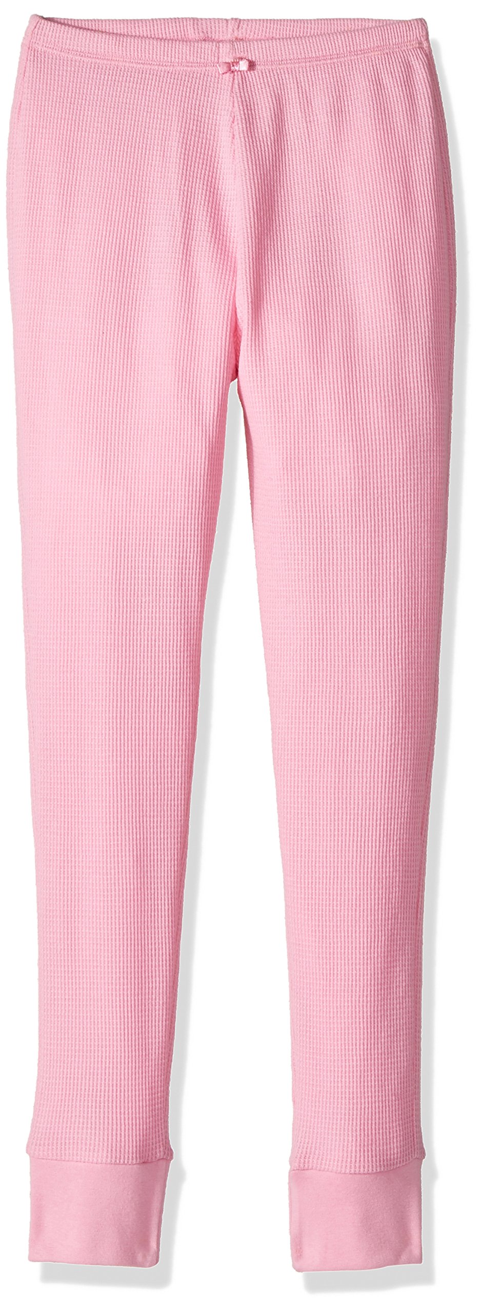 Watson's Girls Waffle Pants - Soft Cotton Lounge Pants for Kids, Bubble Gum Pink, Size Large - Perfect for Sleepovers, Playdates & Cozy Home Wear