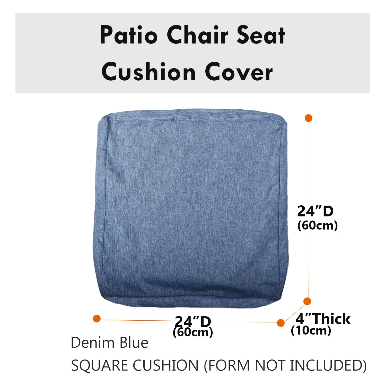 Washable Waterproof Outdoor Patio Seat Cushion Covers - 24