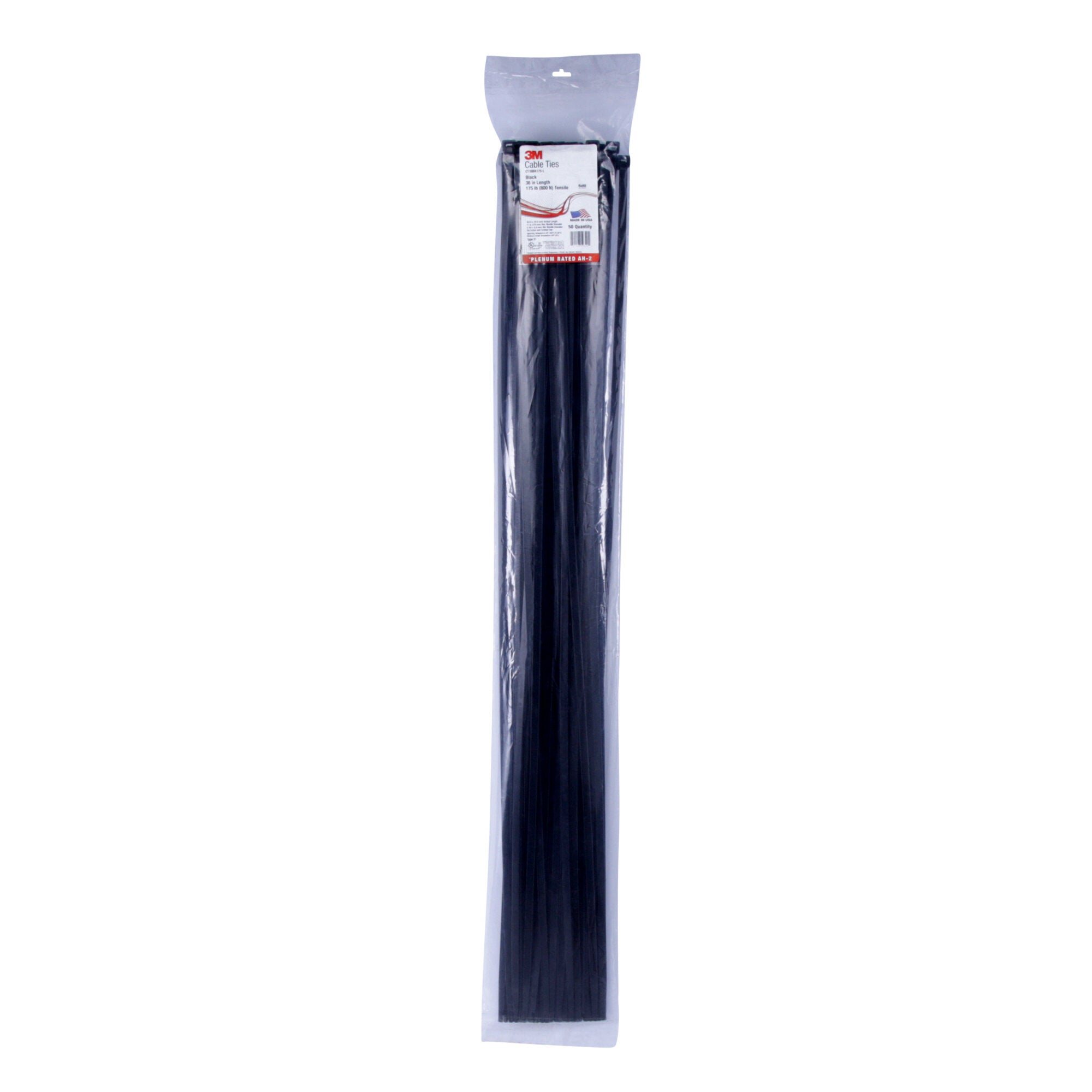 3M CT36BK175 Black Cable Ties - 175 Pack, Heavy Duty Nylon Zip Ties for Organizing Wires, Cables & Home Office Use