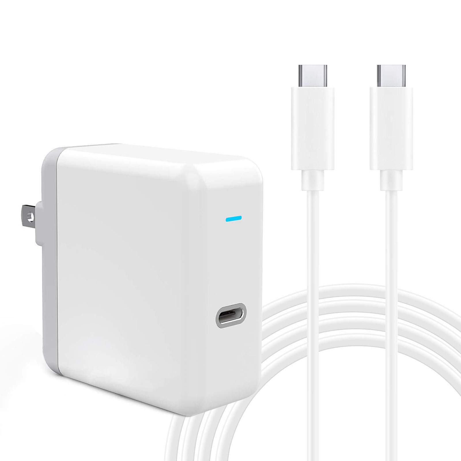61W USB-C Power Adapter for MacBook Pro 13/12 Inch - Replacement Charger with 6.6ft USB-C Cable | Fast Charging for MacBook Pro/Air | Perfect for Home, Office & Travel Use