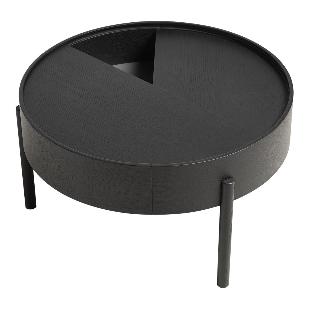 Modern Arc Coffee Table - Mid Century Design Glass Top Living Room Furniture for Small Spaces - Perfect for Apartments, Lounges & Home Decor