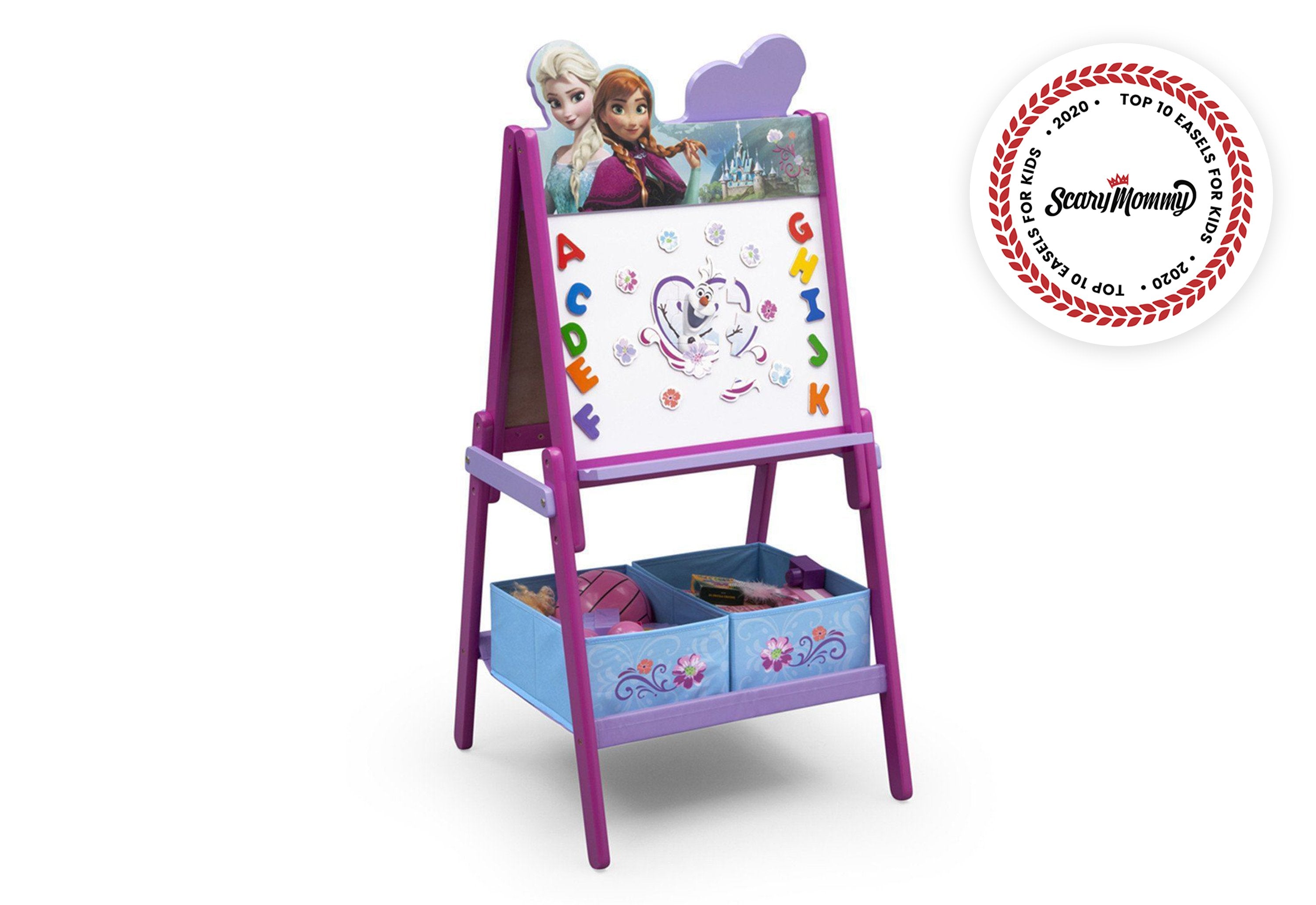 Double-Sided Wooden Activity Easel for Kids - Adjustable Height Art & Chalkboard - Perfect for Home, Classroom & Preschool Learning Activities