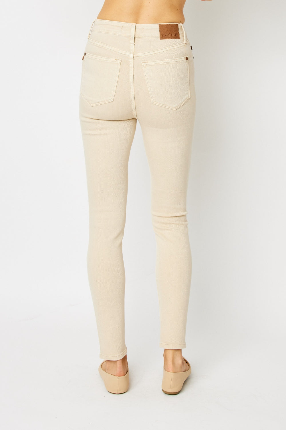 Judy Blue High Waisted Tummy Control Skinny Jeans for Women - Distressed Denim Pants with Stretch, Comfort Fit (Garment Dyed) - Perfect for Casual Wear, Date Night & Office Outfits
