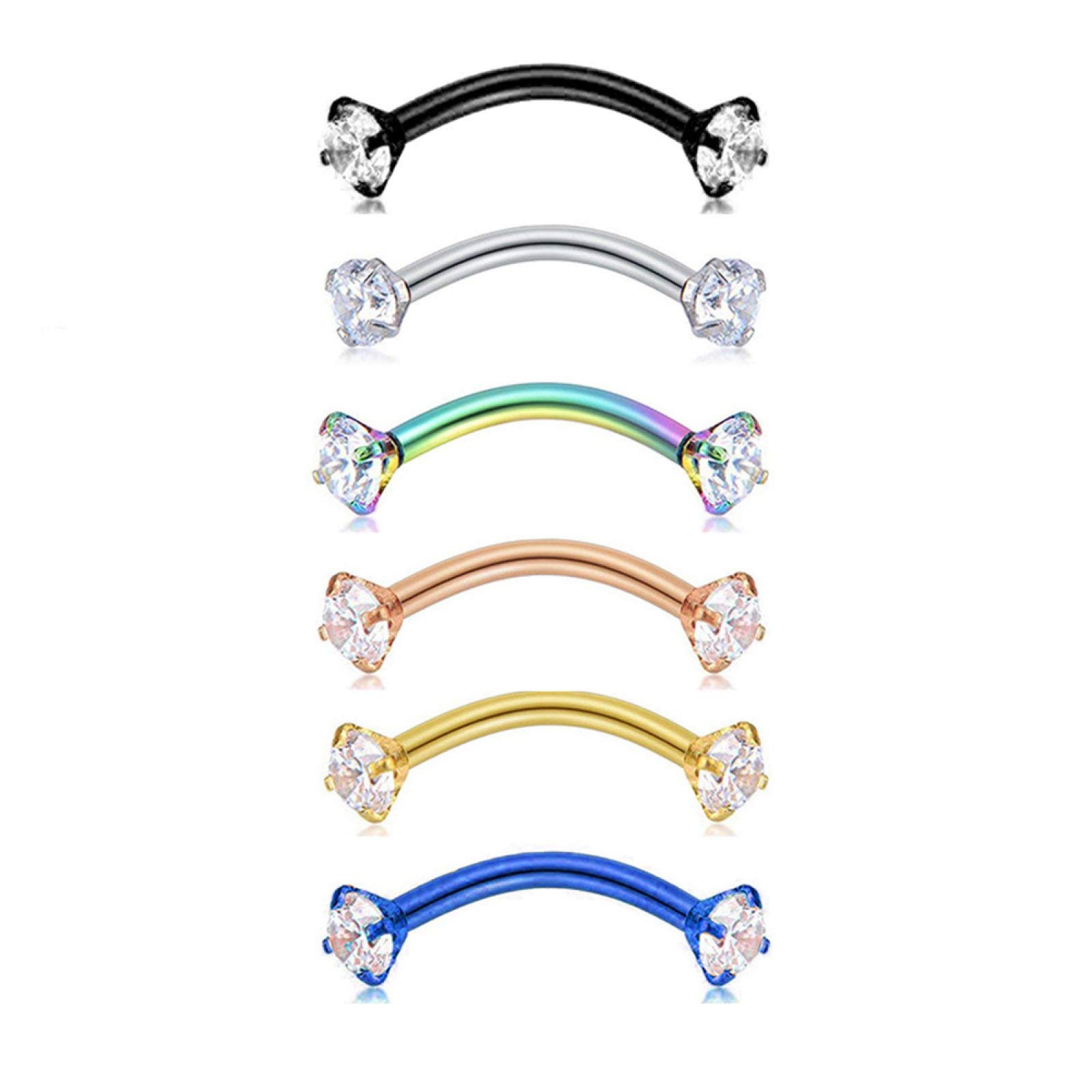 Fashionable Cubic Zirconia Eyebrow Ring & Barbell Piercing Jewelry for Women and Men - Perfect for Parties, Clubs, and Everyday Style