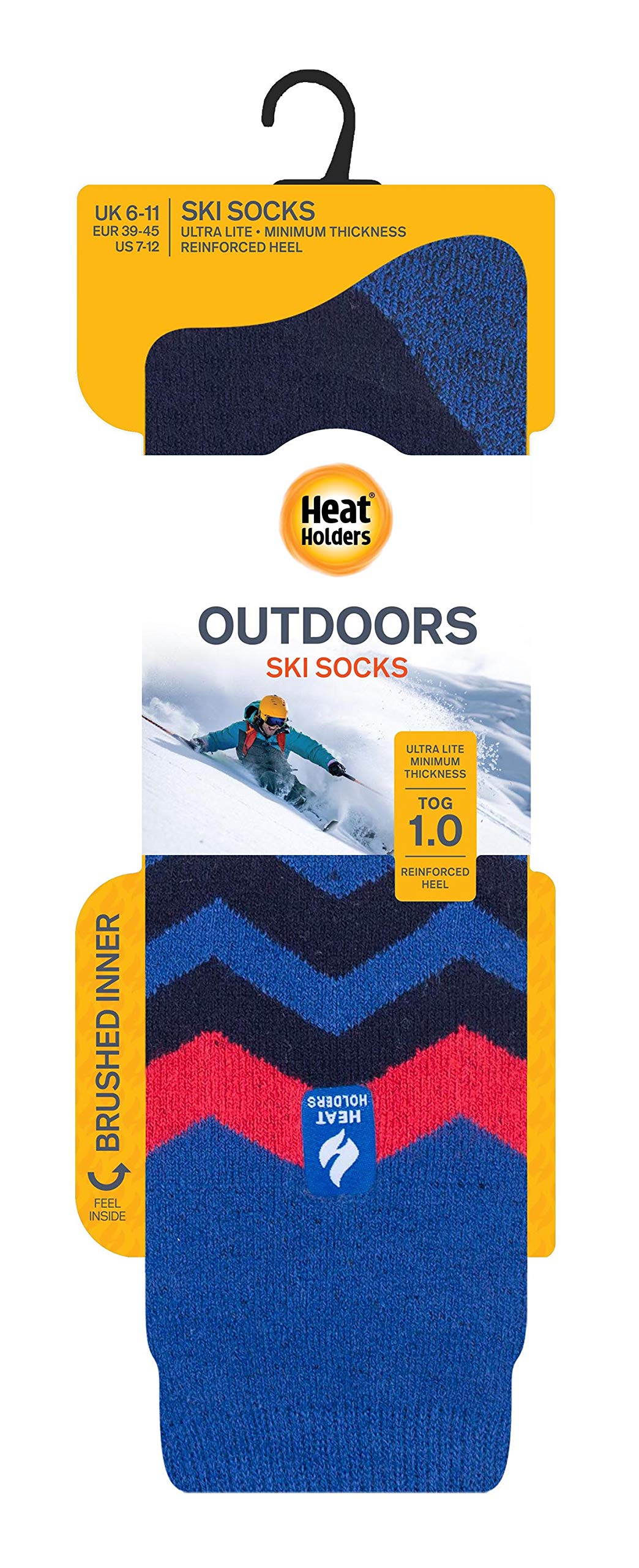 Heat Holders Men's Ultra Thin Lightweight Thermal Knee High Socks - Warm Winter Skiing Socks for Cold Weather & Outdoor Activities