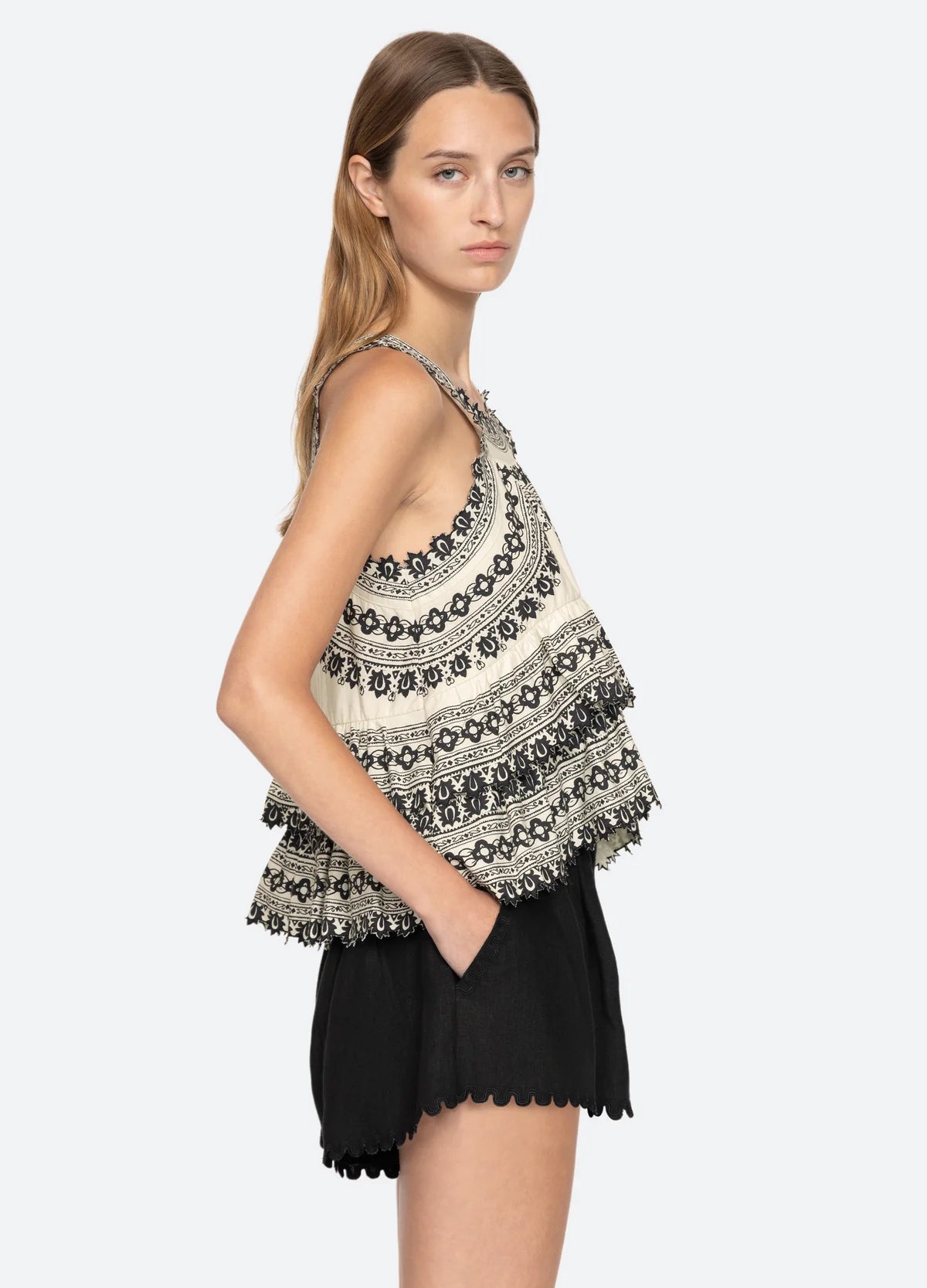 Amina Tank Top for Women - Soft Cream Cotton Casual Shirt - Perfect for Summer, Beach, and Everyday Wear