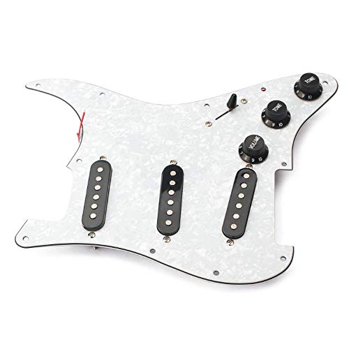 Premium Prewired Guitar Pickguard with Black Pickups - Complete Electric Guitar Circuit Assembly for Easy Installation | Perfect for DIY Guitar Upgrades & Repairs