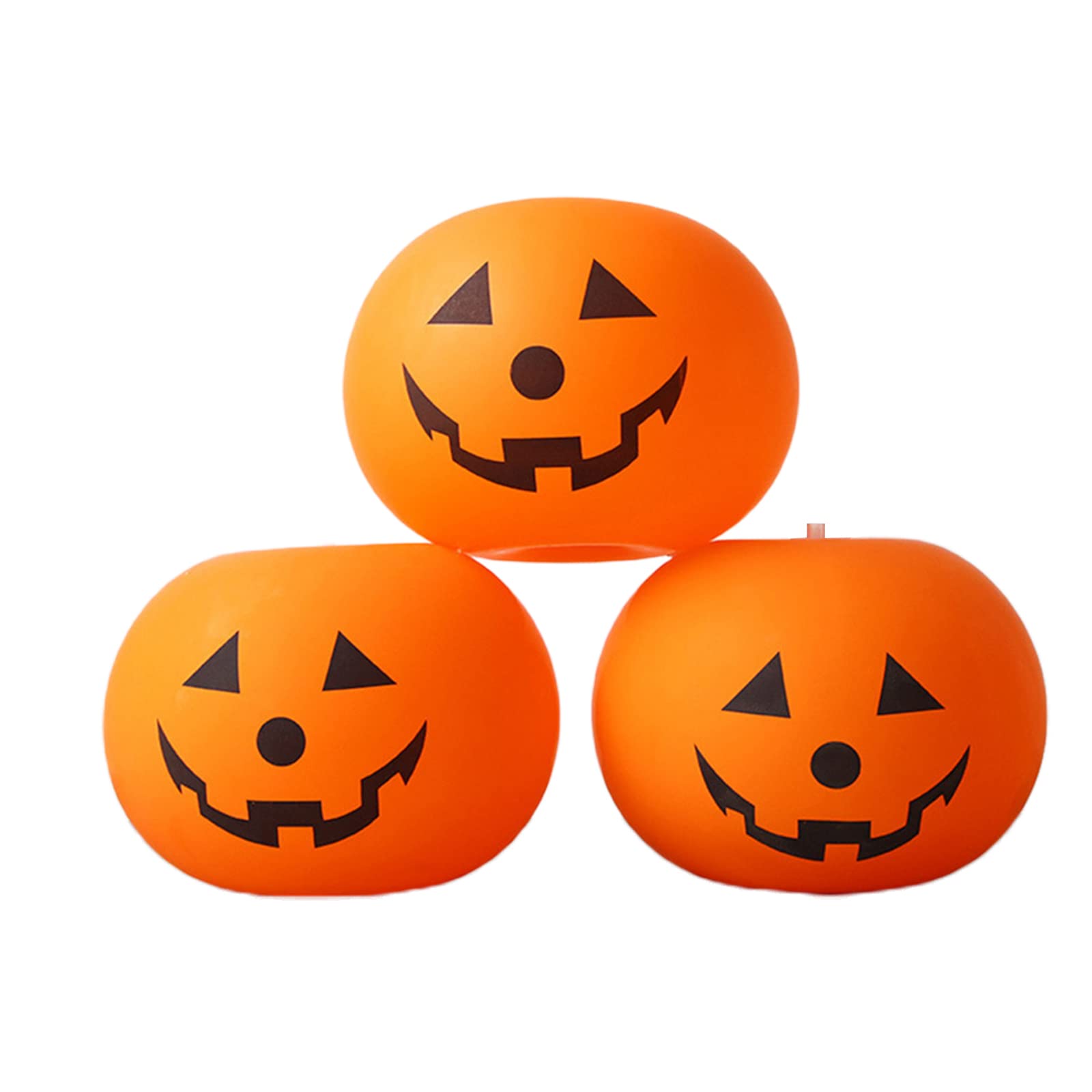 Pumpkin LED Light Up Balloons for Halloween Decorations - 5 Pack Orange Latex Balloons (23cm x 18cm) with Air Pump - Perfect for Halloween Parties, Home Decor & Spooky Night Events