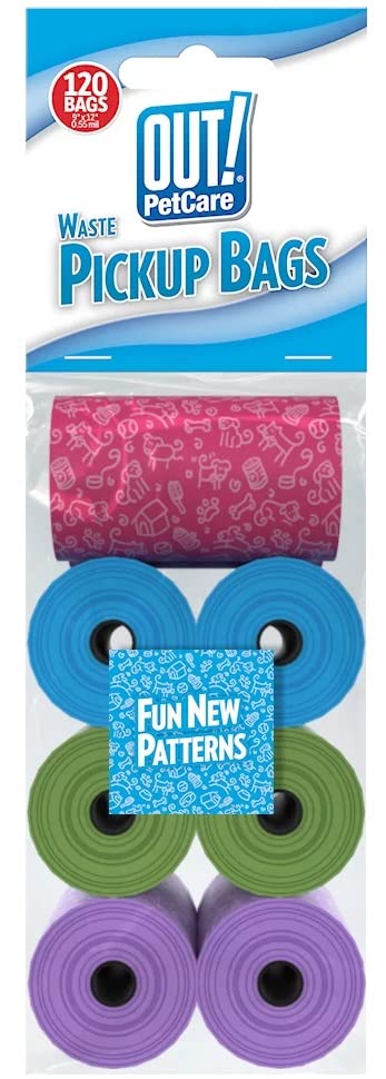 Eco-Friendly Pet Waste Pickup Bags - 120 Count Biodegradable Dog Poop Bags with Cute Patterns - Perfect for Dog Walks, Park Cleanup & Backyard Use