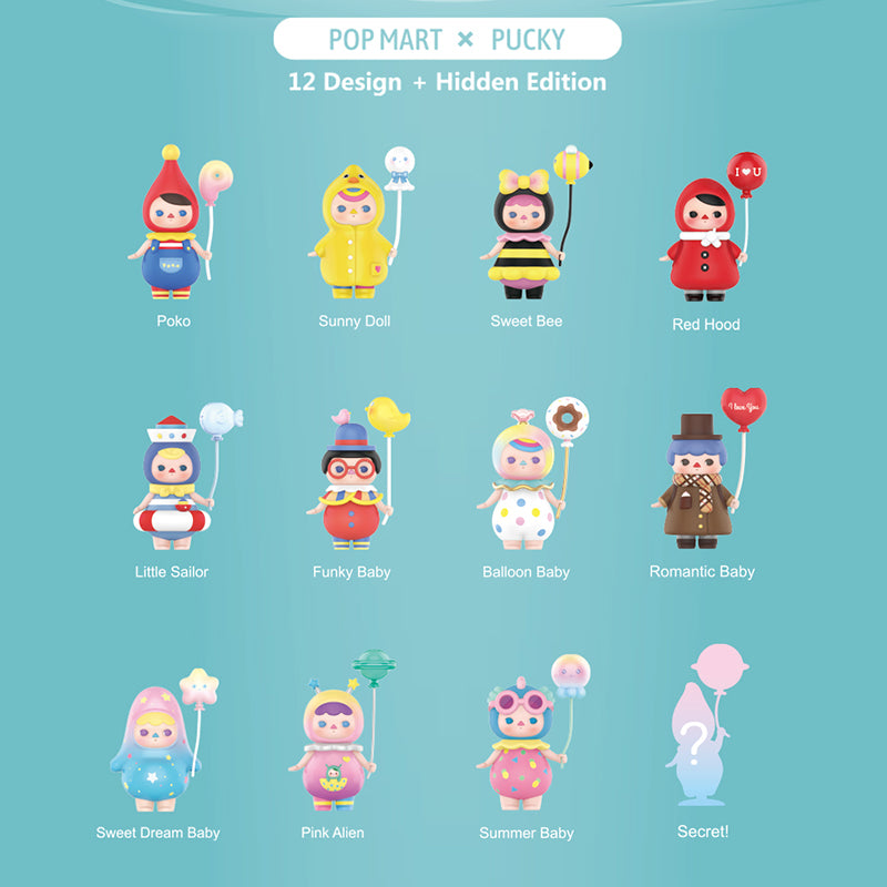 POP MART Pucky Balloon Babies Series Blind Box - Cute Collectible Vinyl Figures for Display, Gifts & Surprise Unboxing Fun